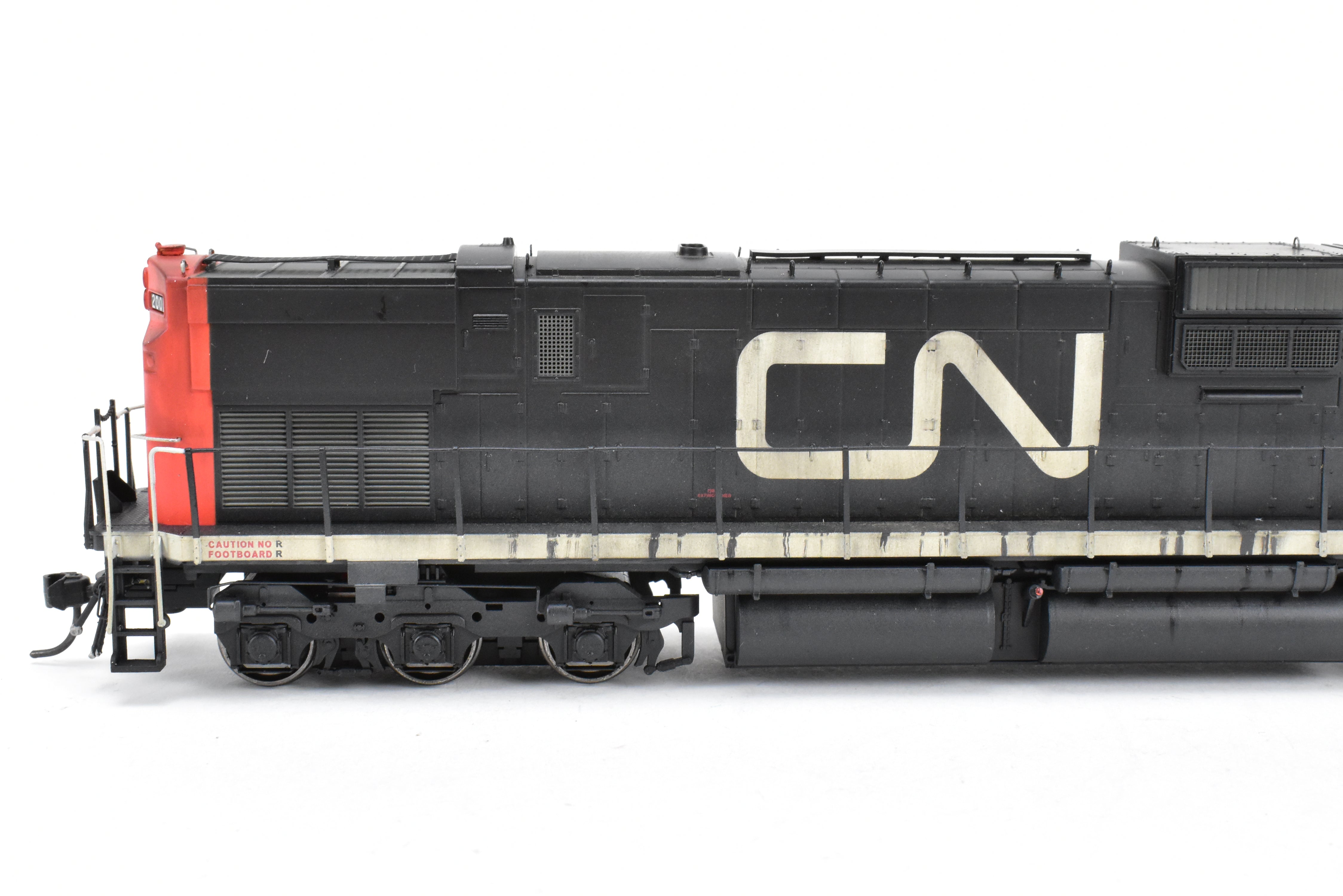 HO Scale Con Bowser Executive Line Canadian National Railway Alco C630M Model Train with ESU DCC and Sound Function, Featuring Road Number 2001 and Professional Weathering