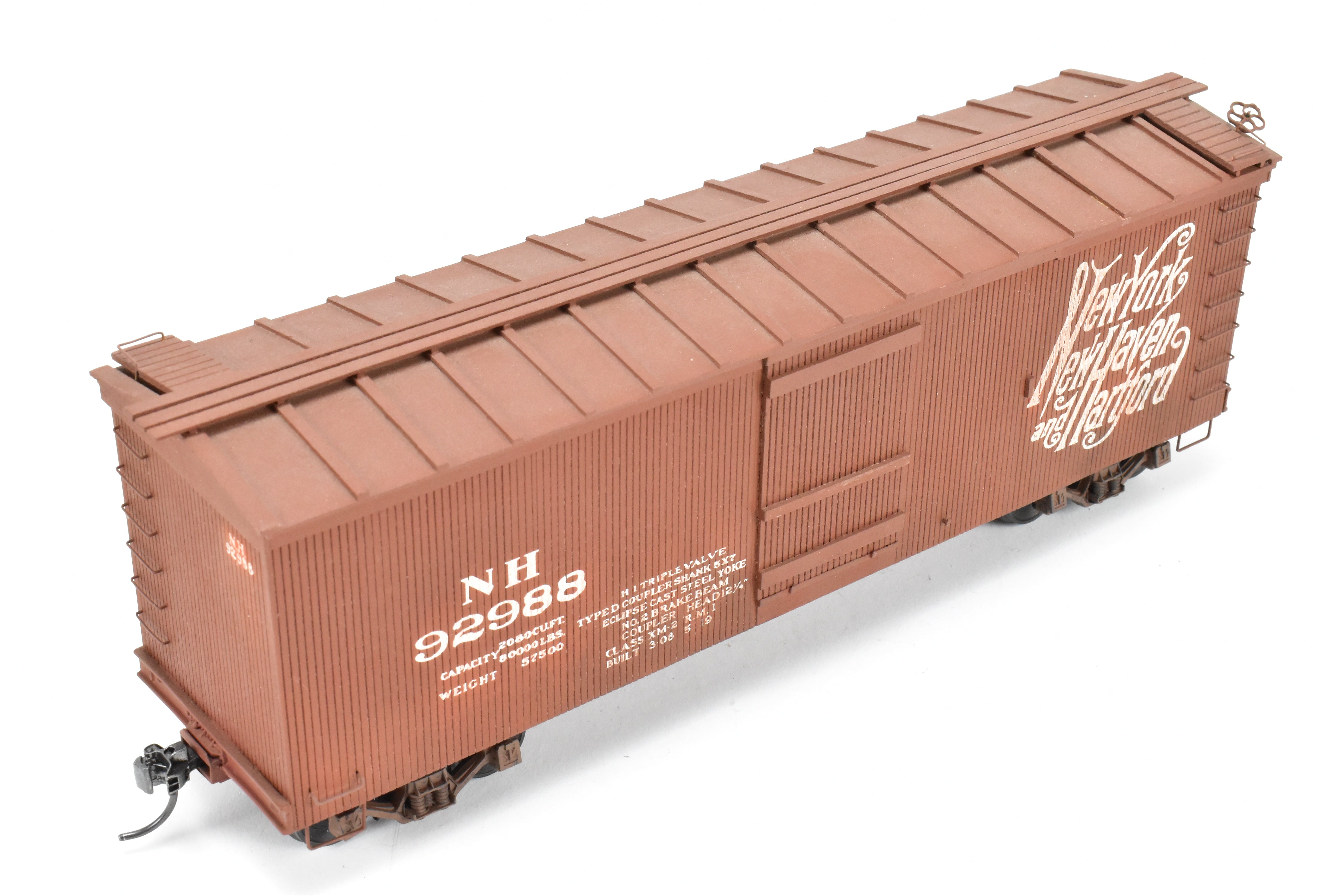 O Scale Metal and Wood Mainline Models New Haven 36-Foot Wood Boxcar with Custom Paint and Assembly