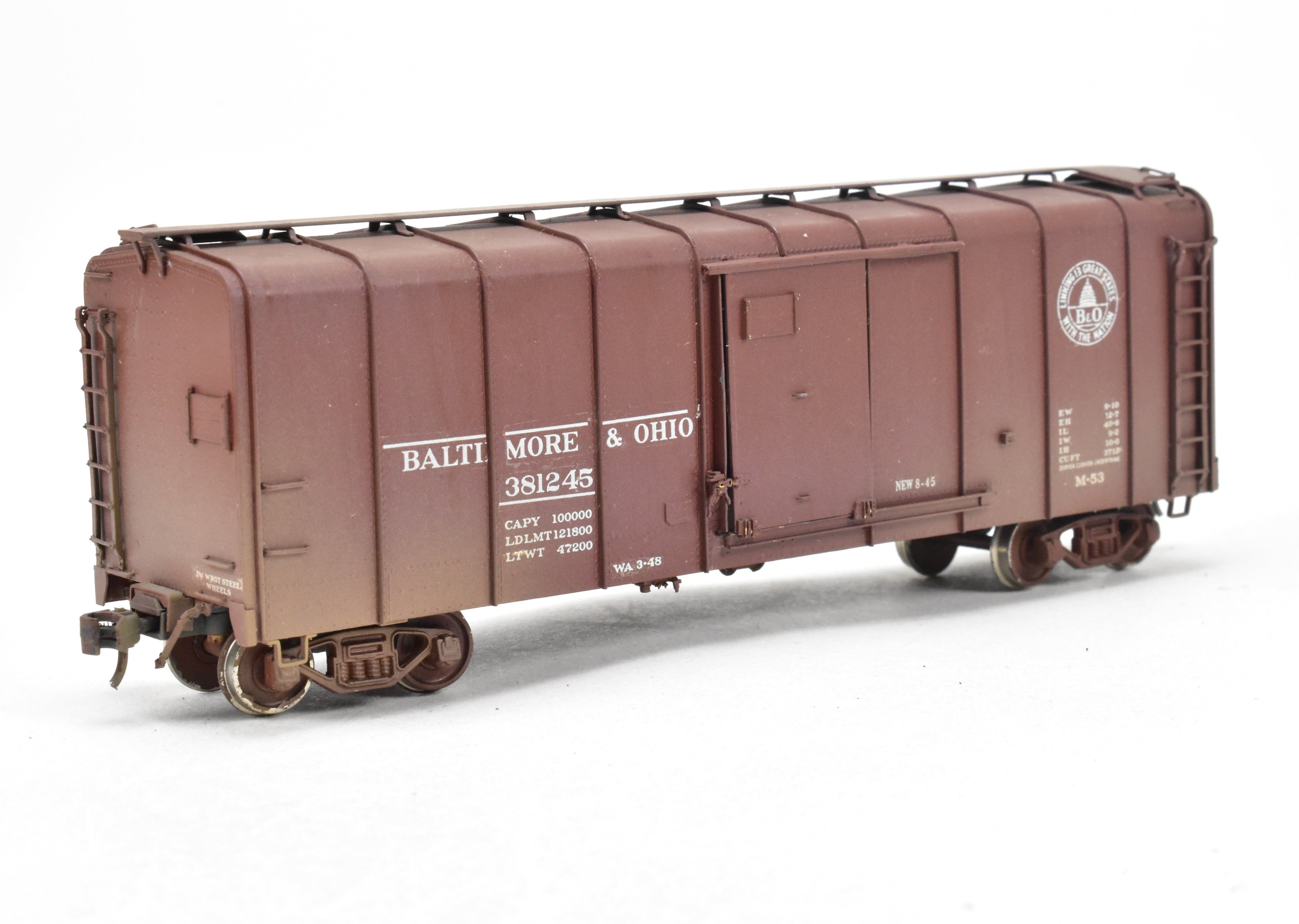 HO Brass OMI B&O M-53 Weathered Wagon Top Boxcar by Overland Models