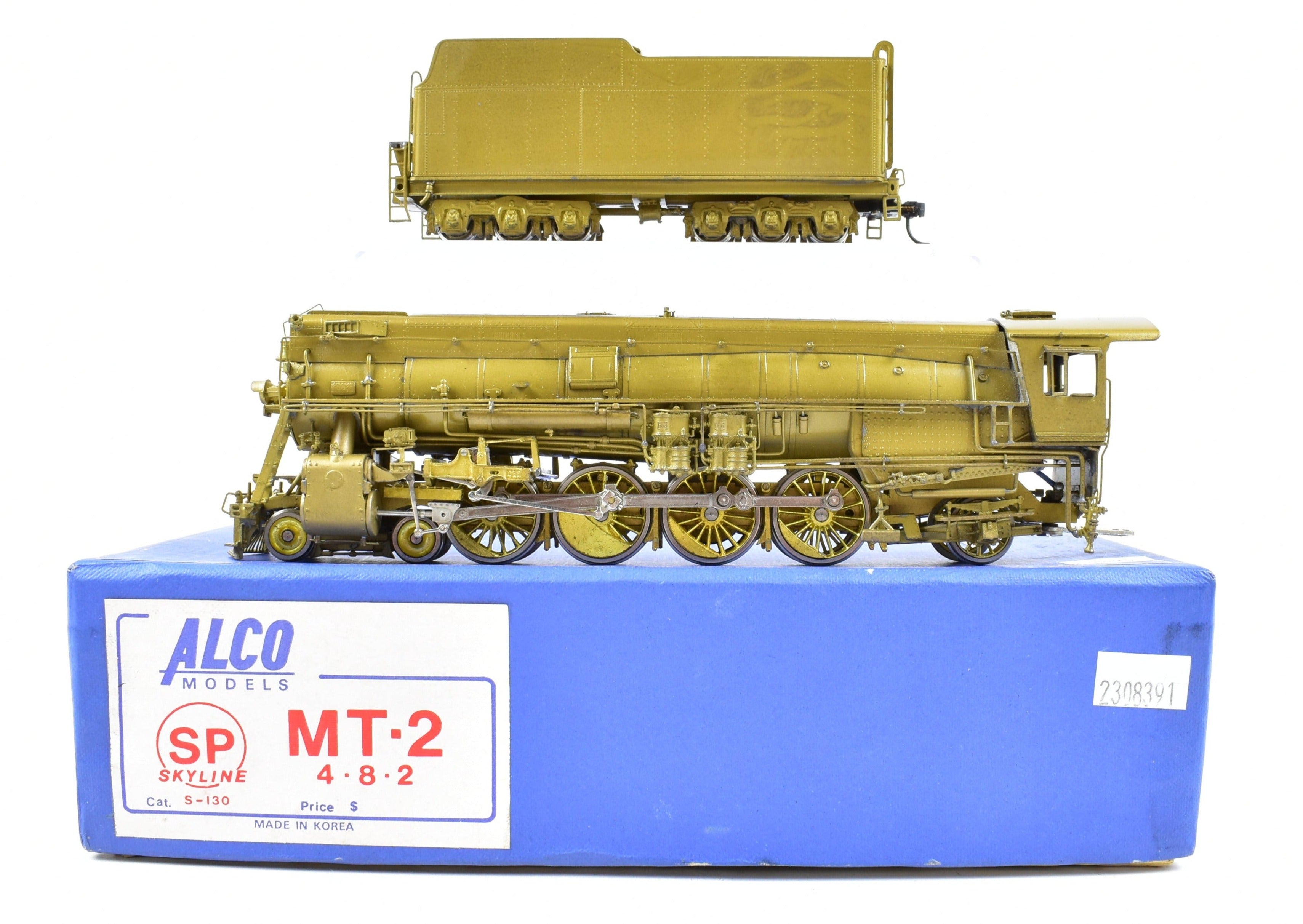 HO Scale Brass Alco Models Southern Pacific (SP) MT - 2 4 - 8 - 2 Steam Locomotive Model