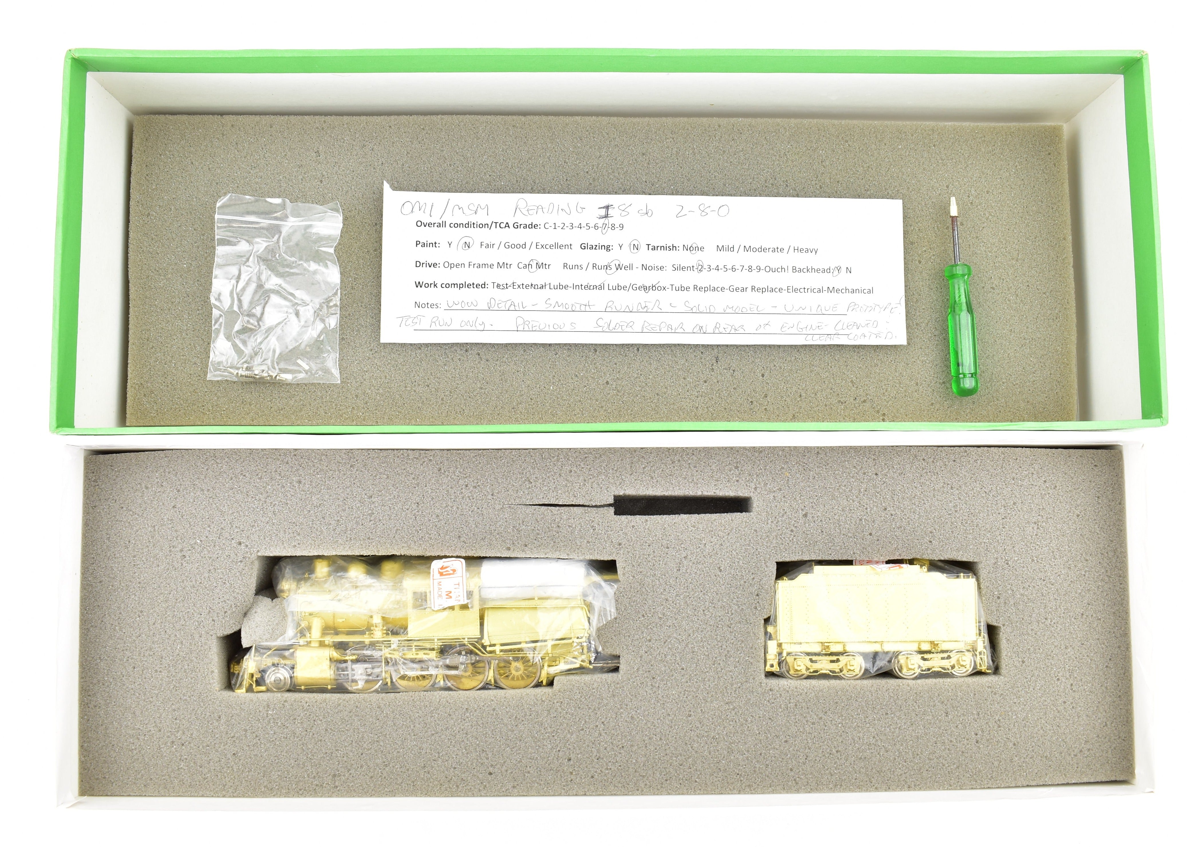 HO Scale Brass OMI Overland Models Reading I8sb 2-8-0 Camelback Engine