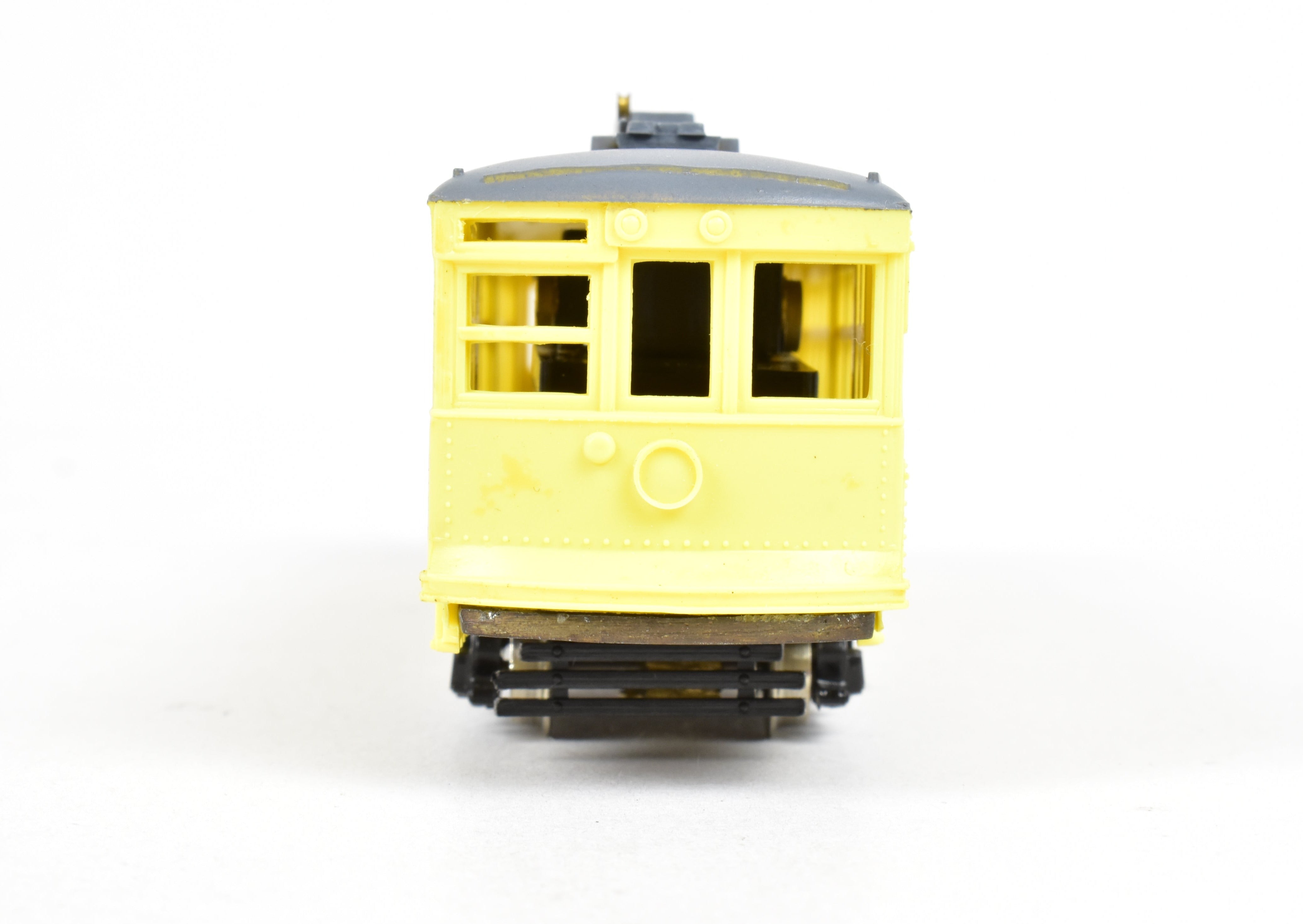 HO Scale American Car Co. Double - Truck Birney Trolley Model by Ken Kidder with Painted Plastic Body