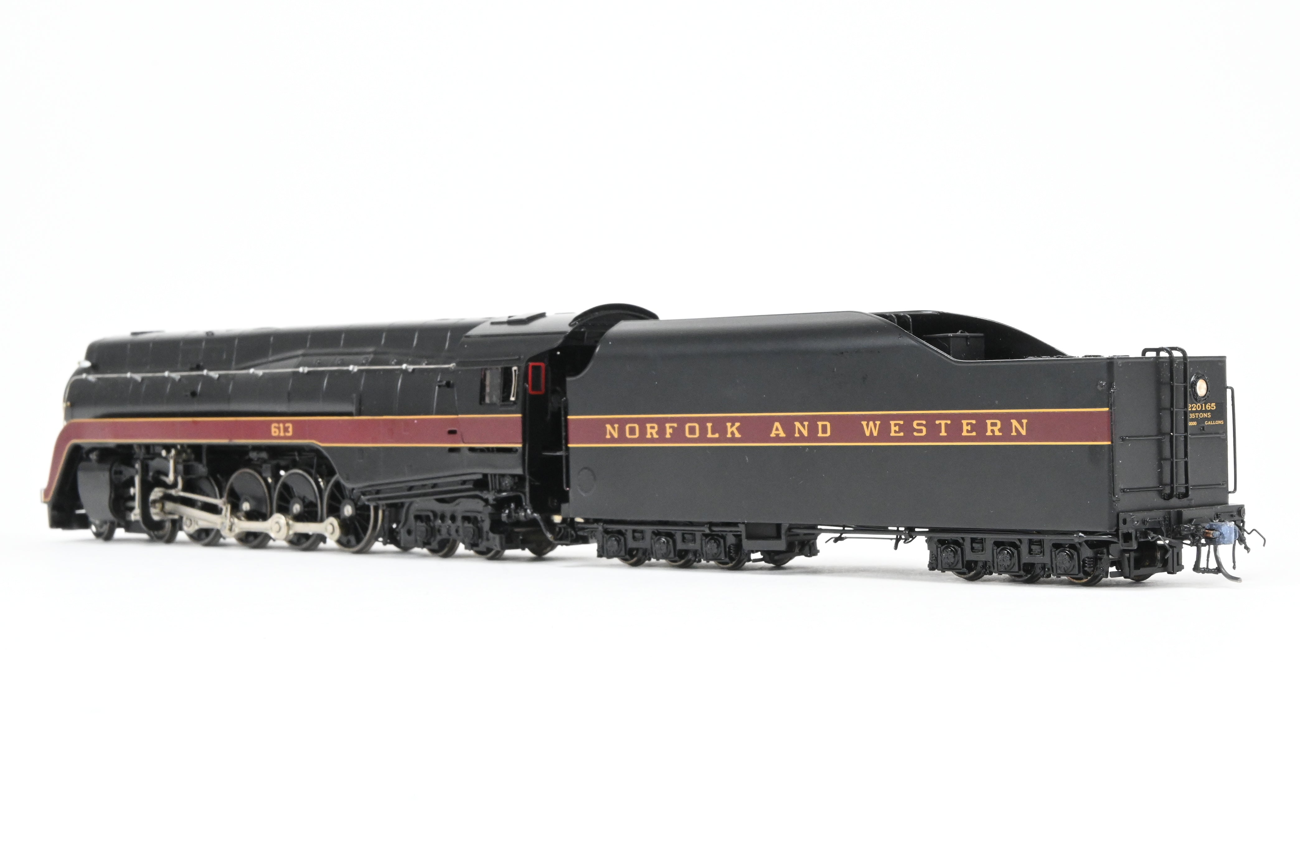 HO Scale Brass Steam Locomotive Model - Overland Models, Inc. Norfolk & Western Class “J” 4-8-4 Streamlined As Built, Factory-Painted FP #613