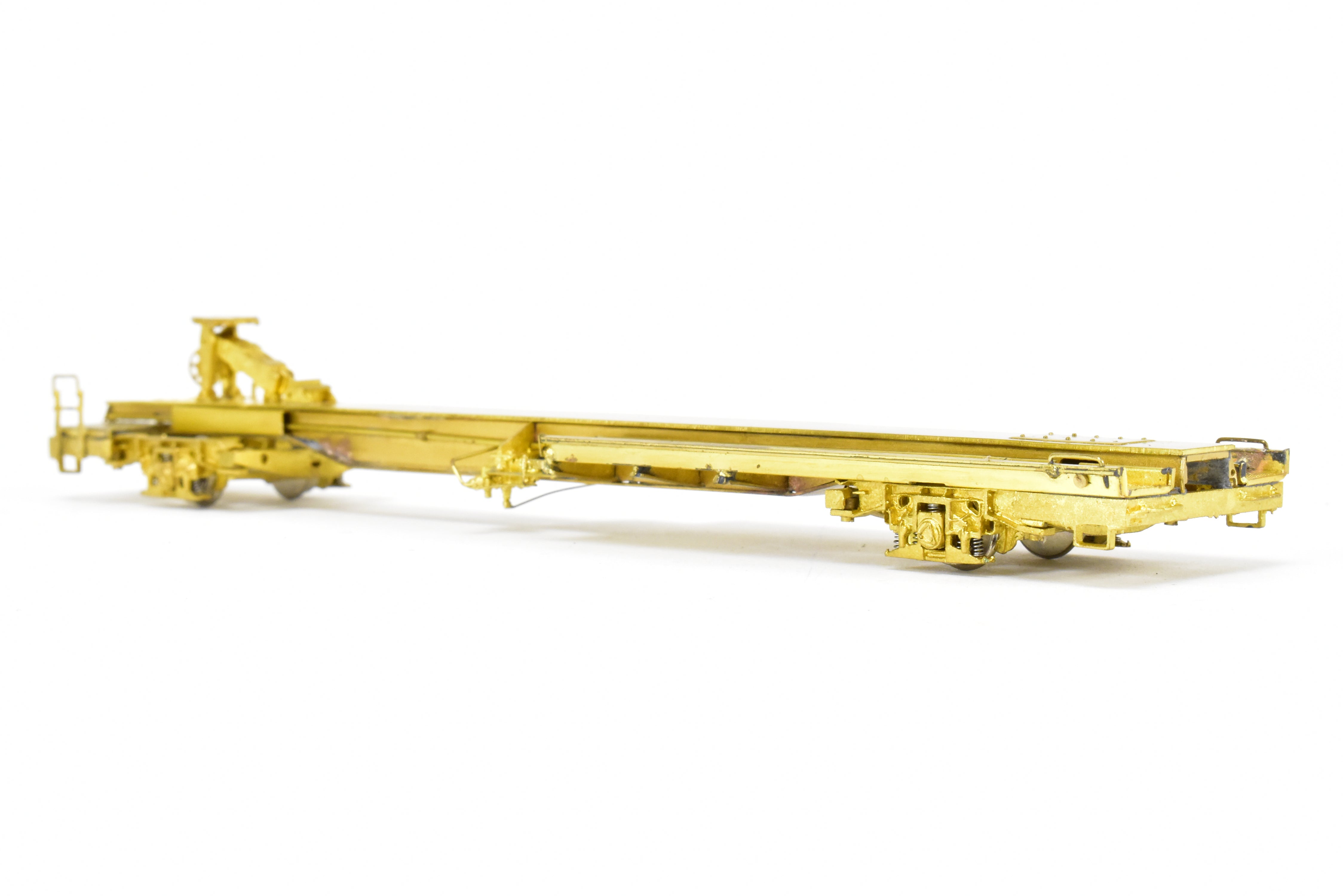 HO Scale Brass Model Railroad Car - Overland Models, Inc. (OMI) Representing Various Roads TTX - Trailer Train (TTUX) Thrall Front Runner 50' TOFC Car with National Unitruck