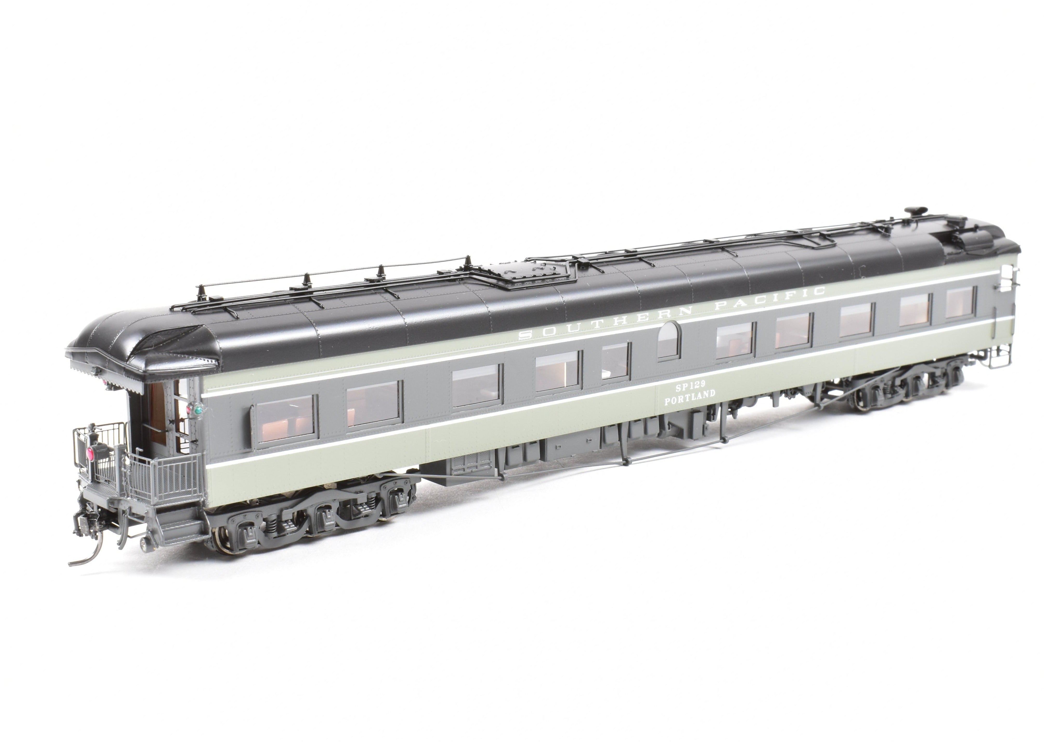 HO Scale New Brass Business Car: Southern Pacific #129 Two-Tone Grey