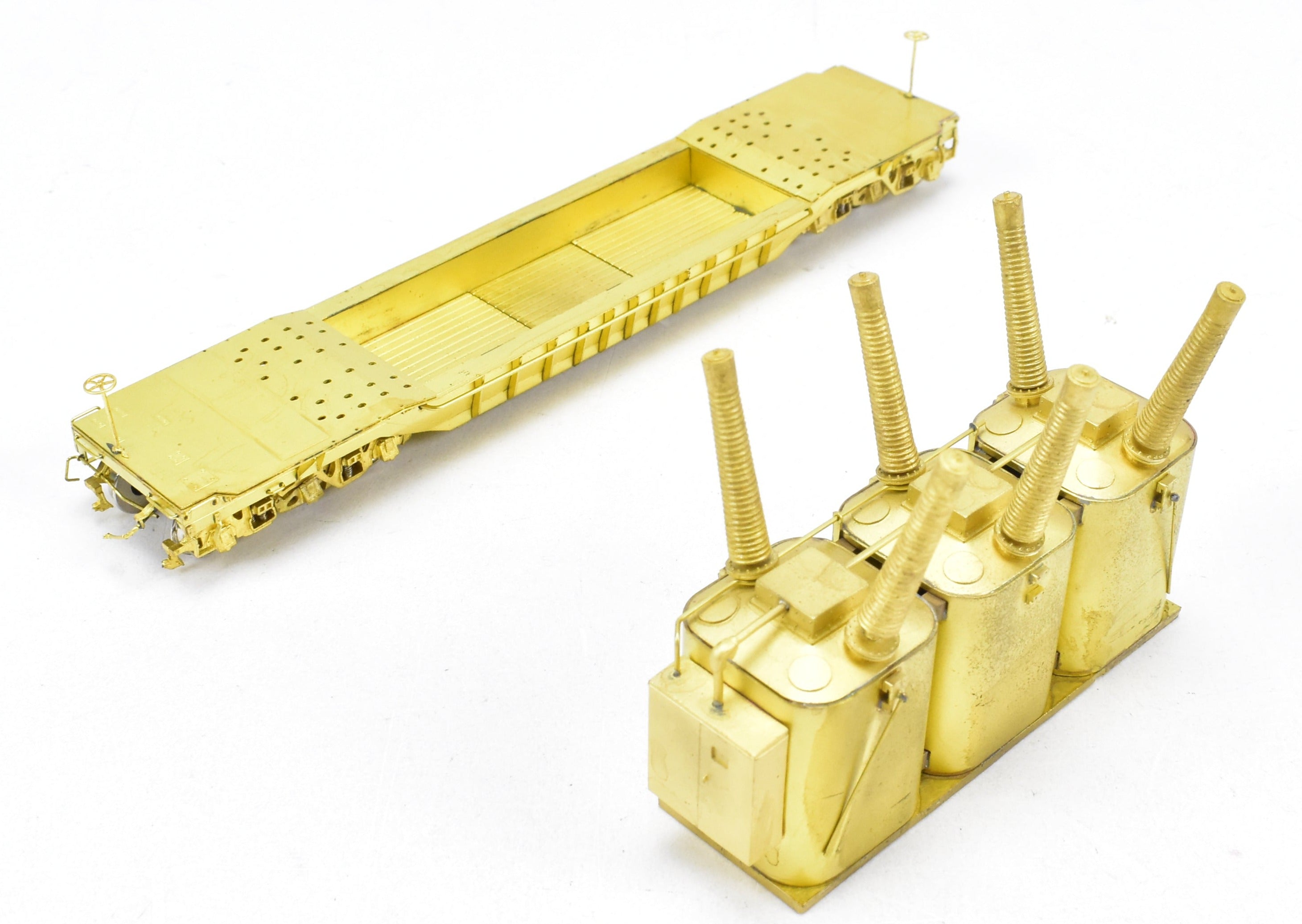 HO Scale Brass Greenville 55' Well Car with Transformer Load by OMI - Overland Models, Inc. for Chesapeake & Ohio (C&O) Railroad