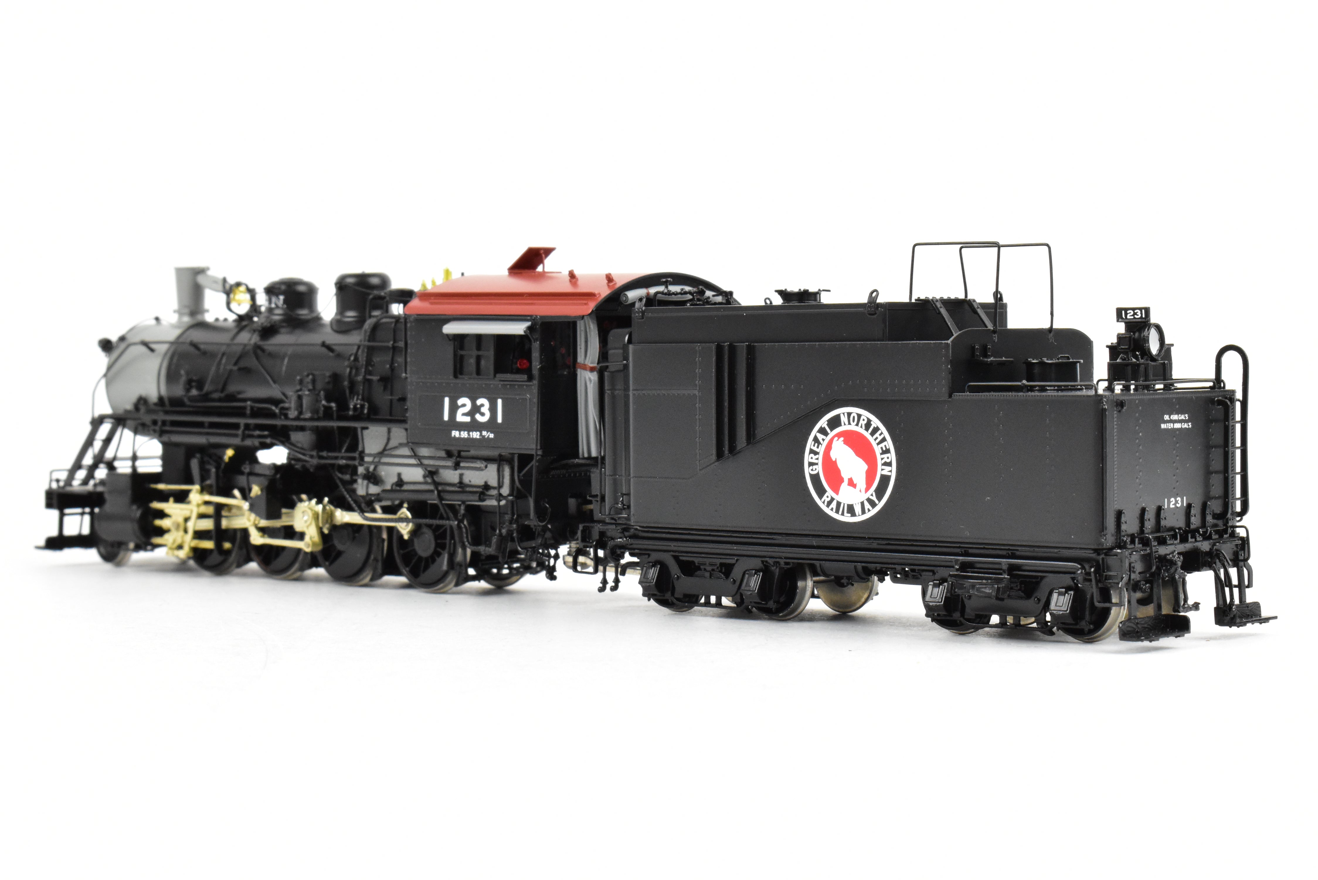 HO Brass GN - Great Northern F-8 2-8-0 FP Black Oil-Fired No. 1231 Model