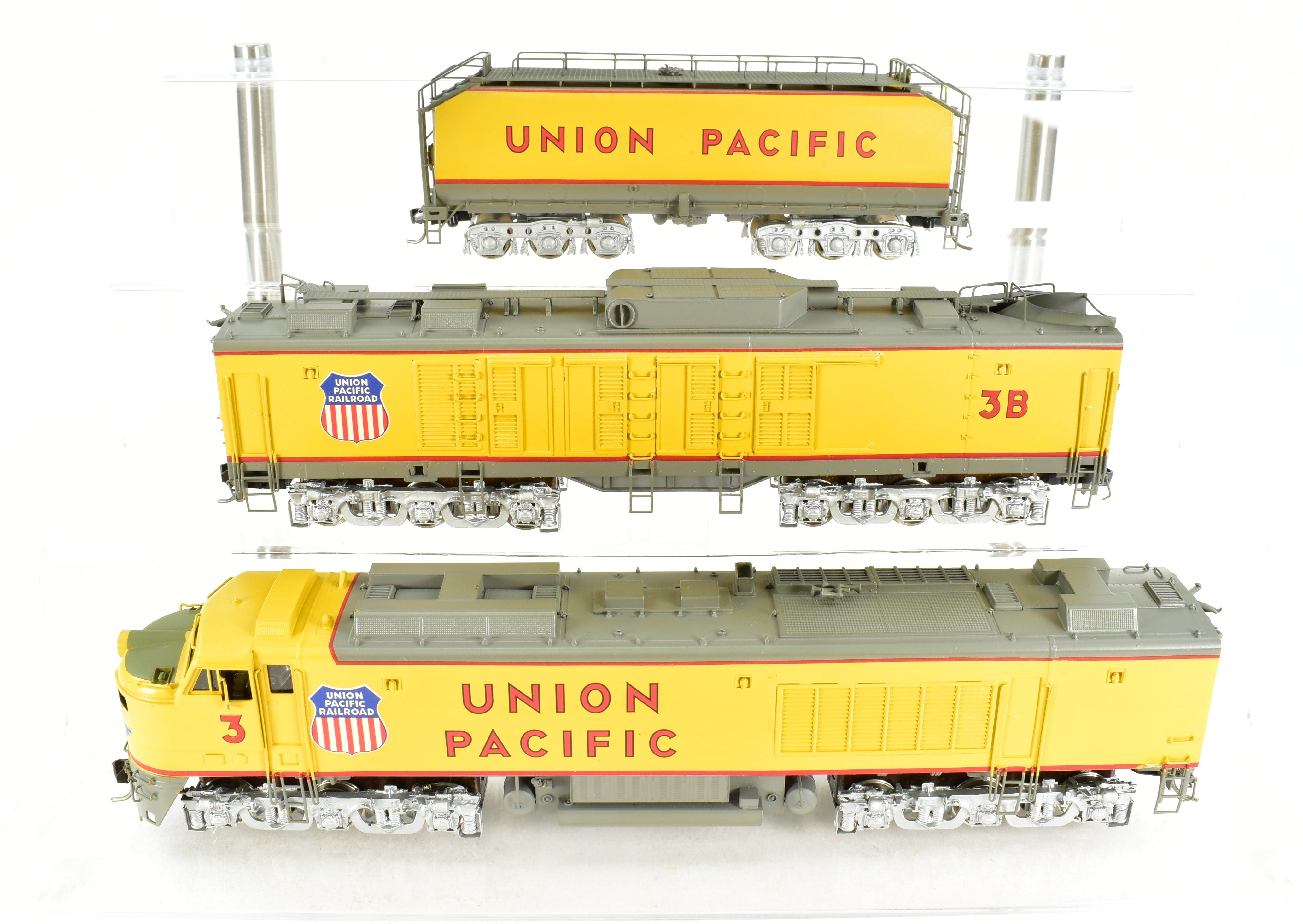 HO Scale Brass ALCO Union Pacific 3-Unit Gas Turbine Electric Model Train - Big Blow Variant with Custom Paint, DCC & Tsunami Sound