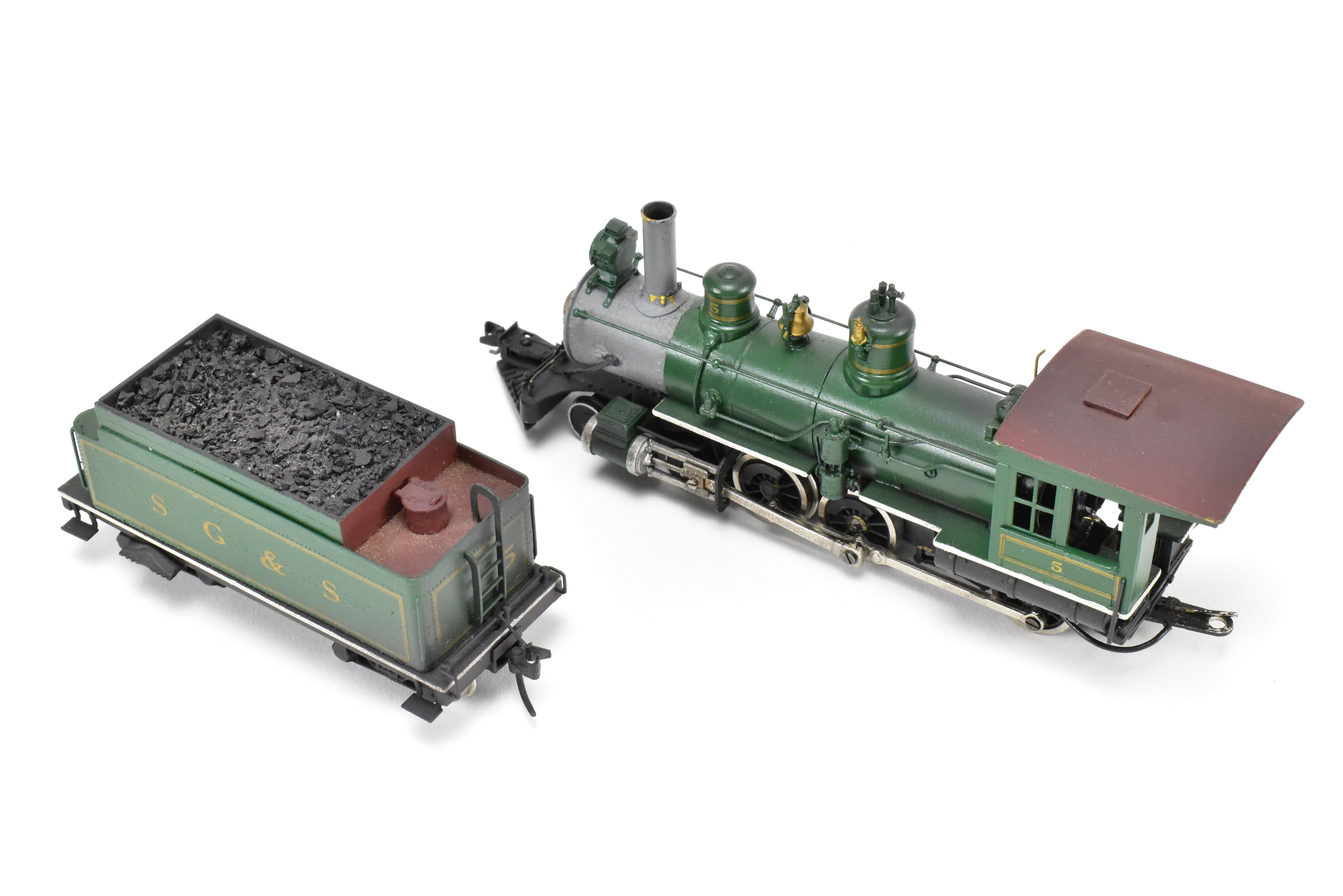 HOn3 Scale Brass Balboa D&RGW - Denver & Rio Grande Western T-12 4-6-0 Custom Built Locomotive with CP Private Road SG&S #5 and FED Tender, Featuring Can Motor Upgrade (AS-IS Condition)