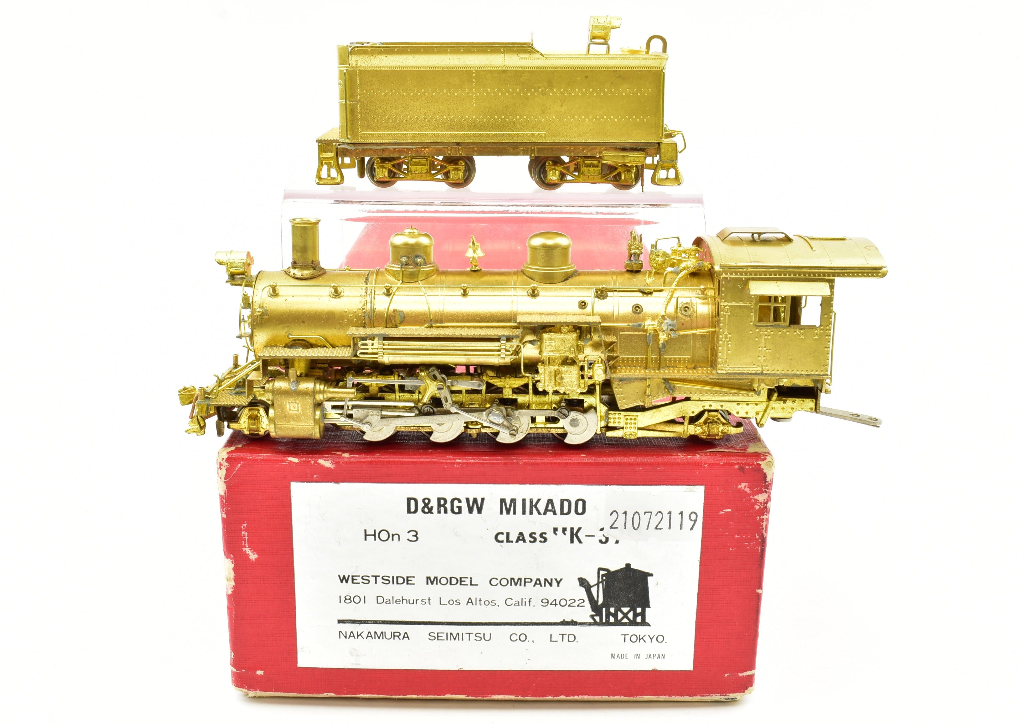 Brass Model Train - Westside Model Co. D&RGW - Denver & Rio Grande Western Mikado Class K - 37 2 - 8 - 2 Imported in 1974