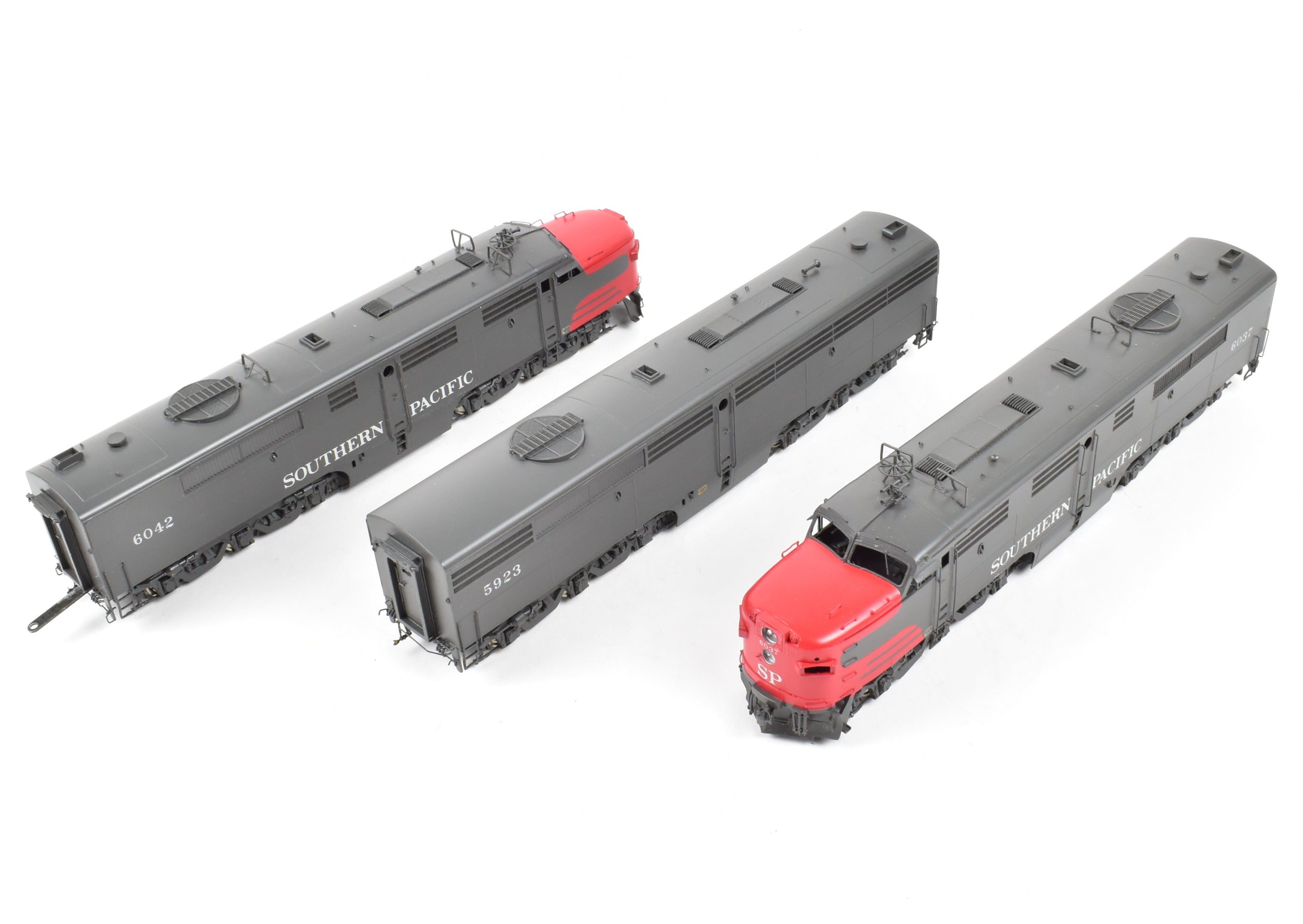 HO Scale Brass Model Train Key Imports Southern Pacific ALCO PA3/PB3/PA3 Set Custom Series #55 with 'Bloody Nose Scheme' and Factory Paint Finish