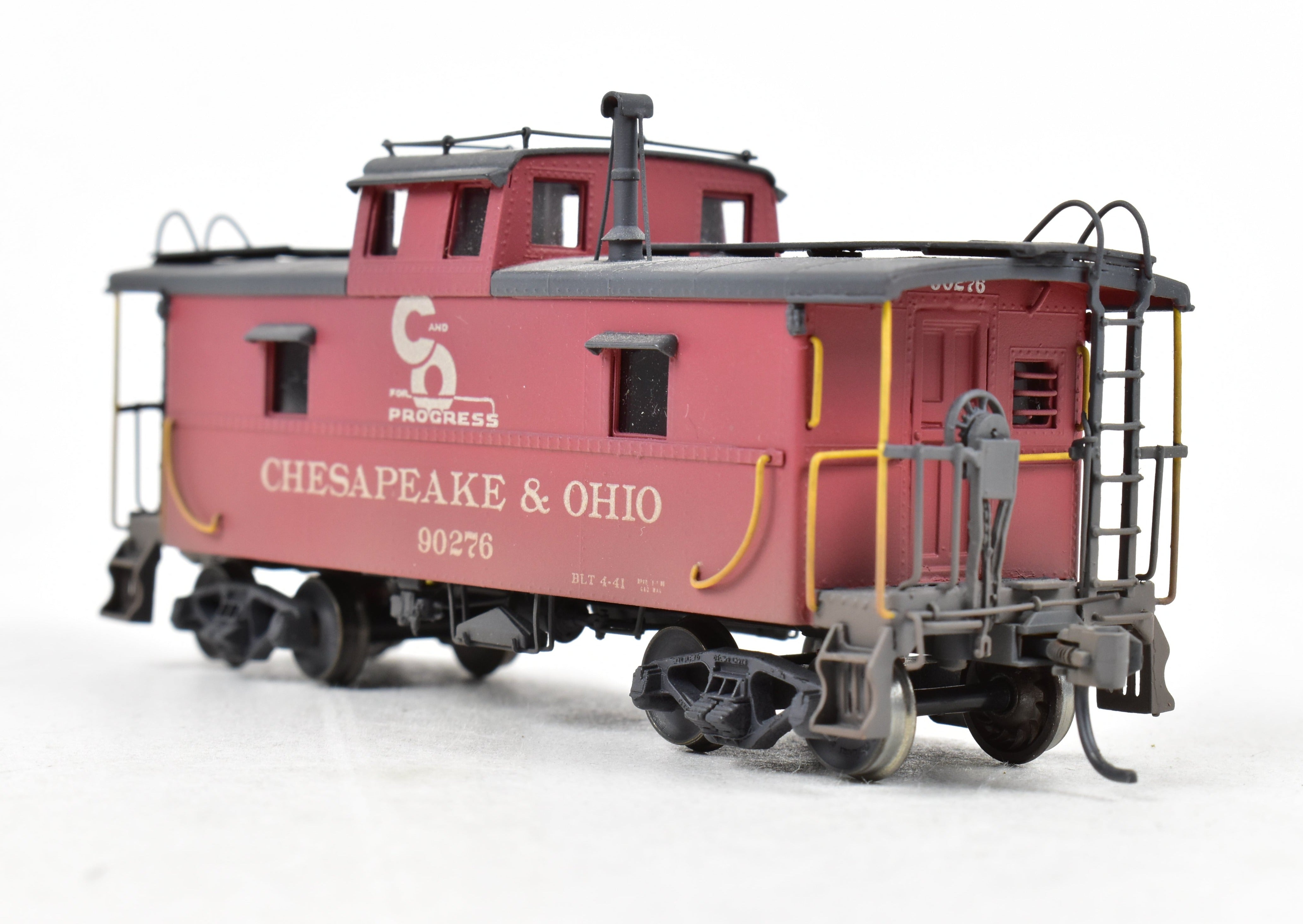 HO Brass OMI C&O Steel Caboose #90276 with Custom Paint & Weathering