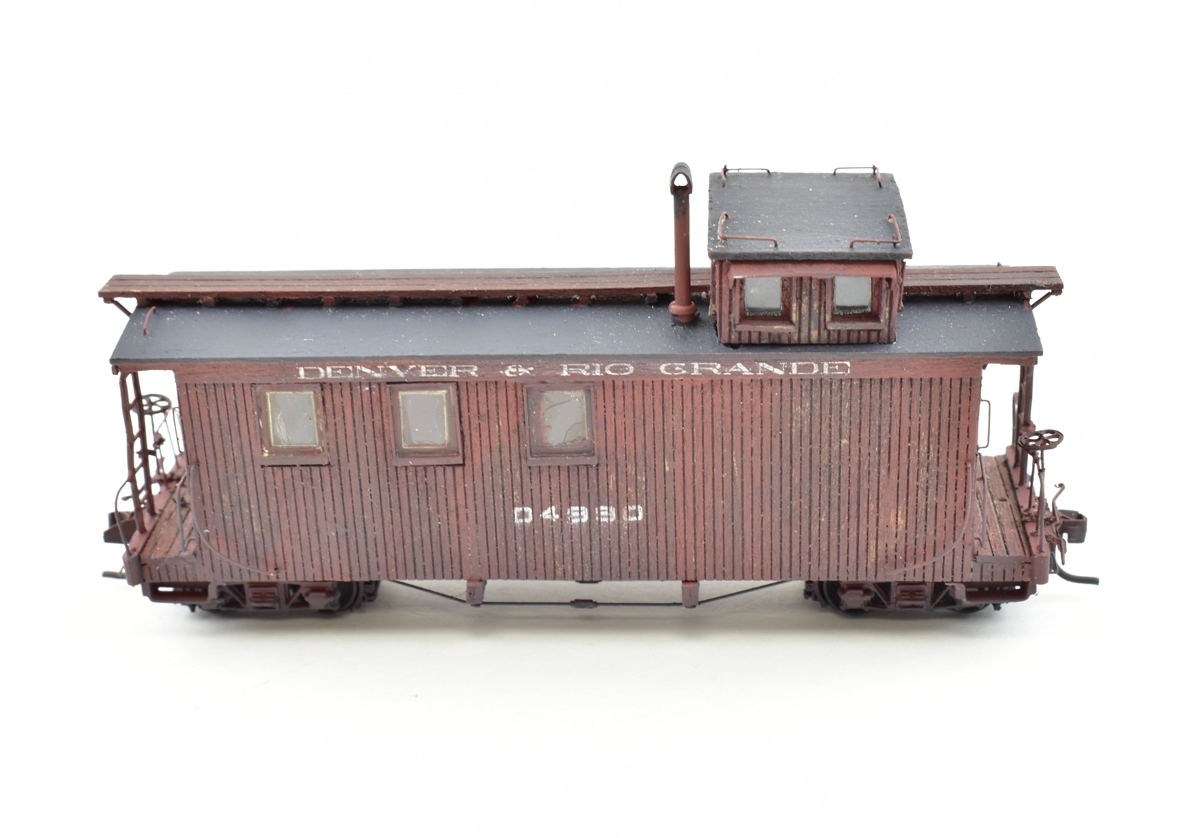 HOn3 Scale Wood Denver & Rio Grande Western (D&RGW) Custom - Built Caboose 04990 Model for Railway Enthusiasts