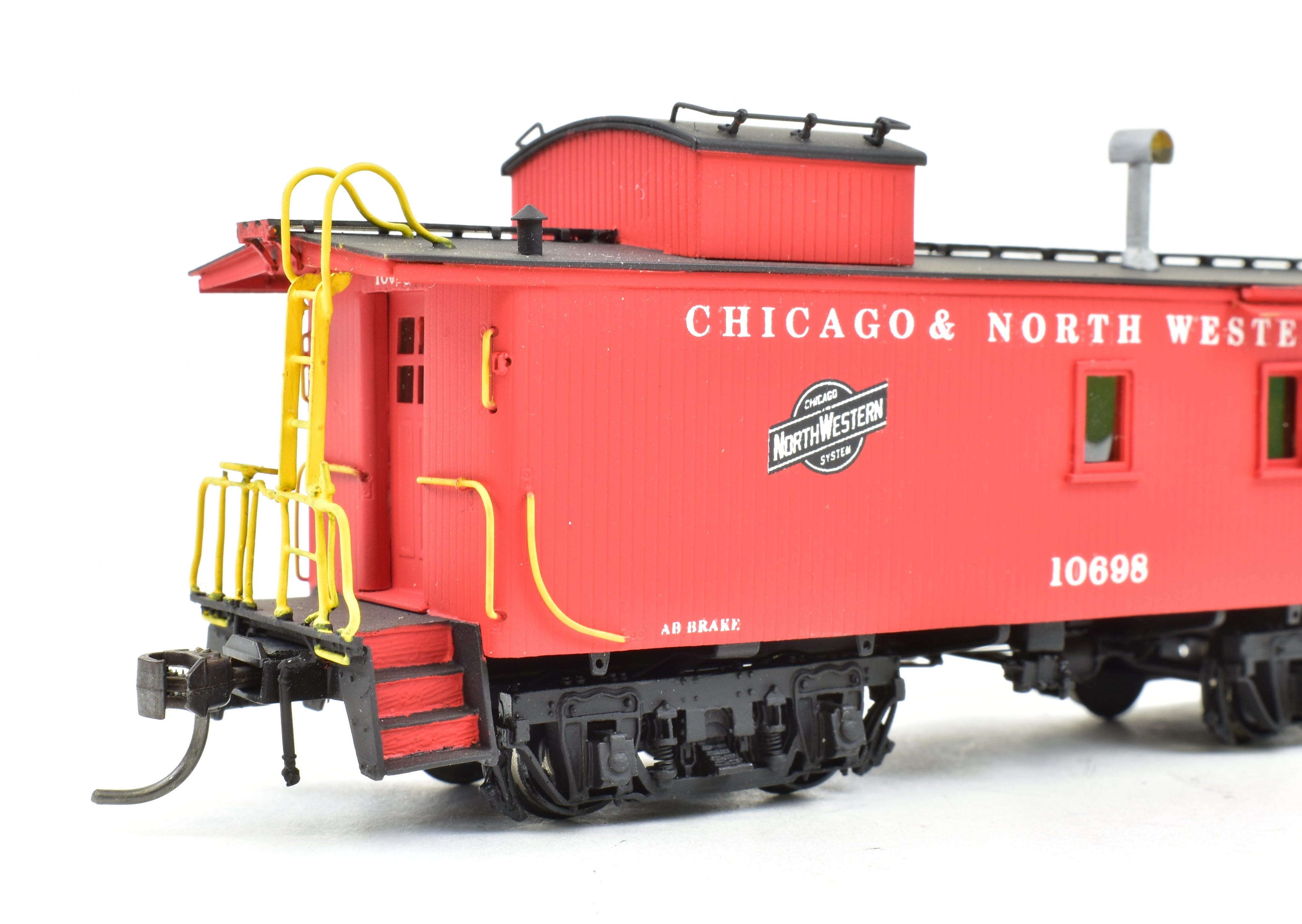 HO Scale Brass OMI - Overland Models, Inc. Chicago & North Western (C&NW) Wood Caboose Professionally Painted Model for Model Train Enthusiasts