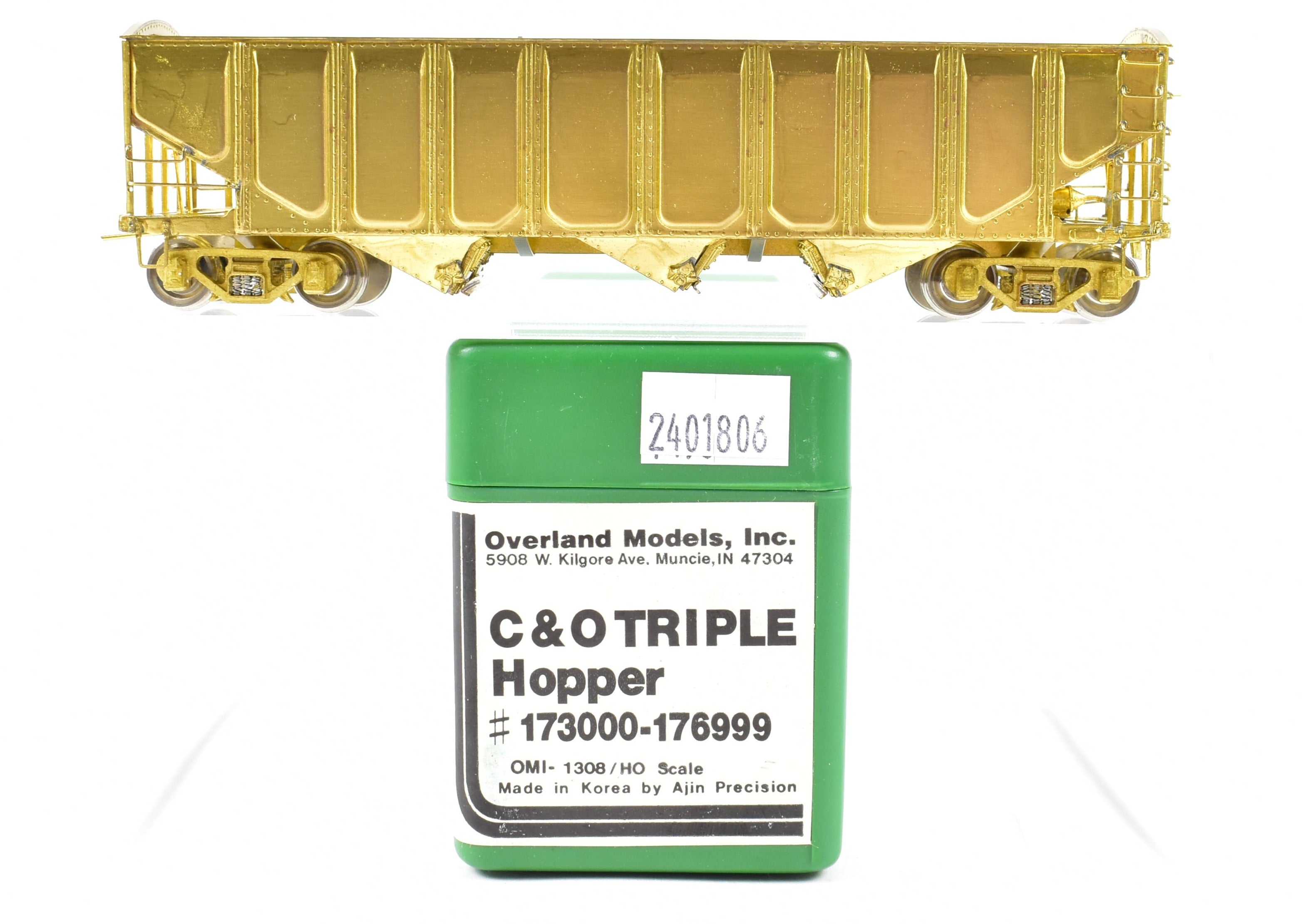HO Brass OMI by Overland Models: C&O Triple Hopper in Great Condition