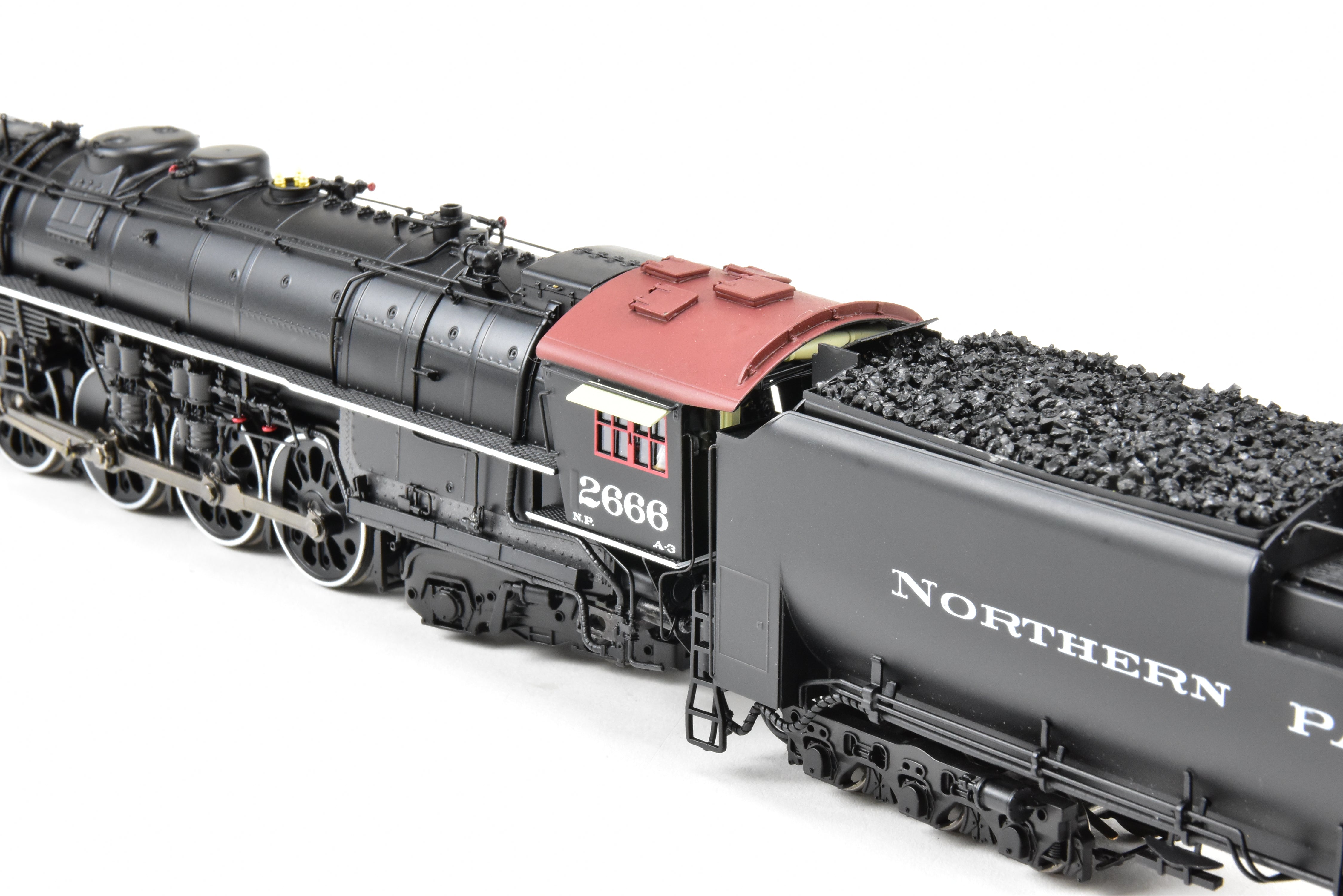 HO Scale Brass Hybrid Model Train by BLI - Broadway Limited Imports, NP - Northern Pacific A - 3 4 - 8 - 4 FP #2666 with Smoke and Paragon 4 Sound for Both DC and DCC Layouts