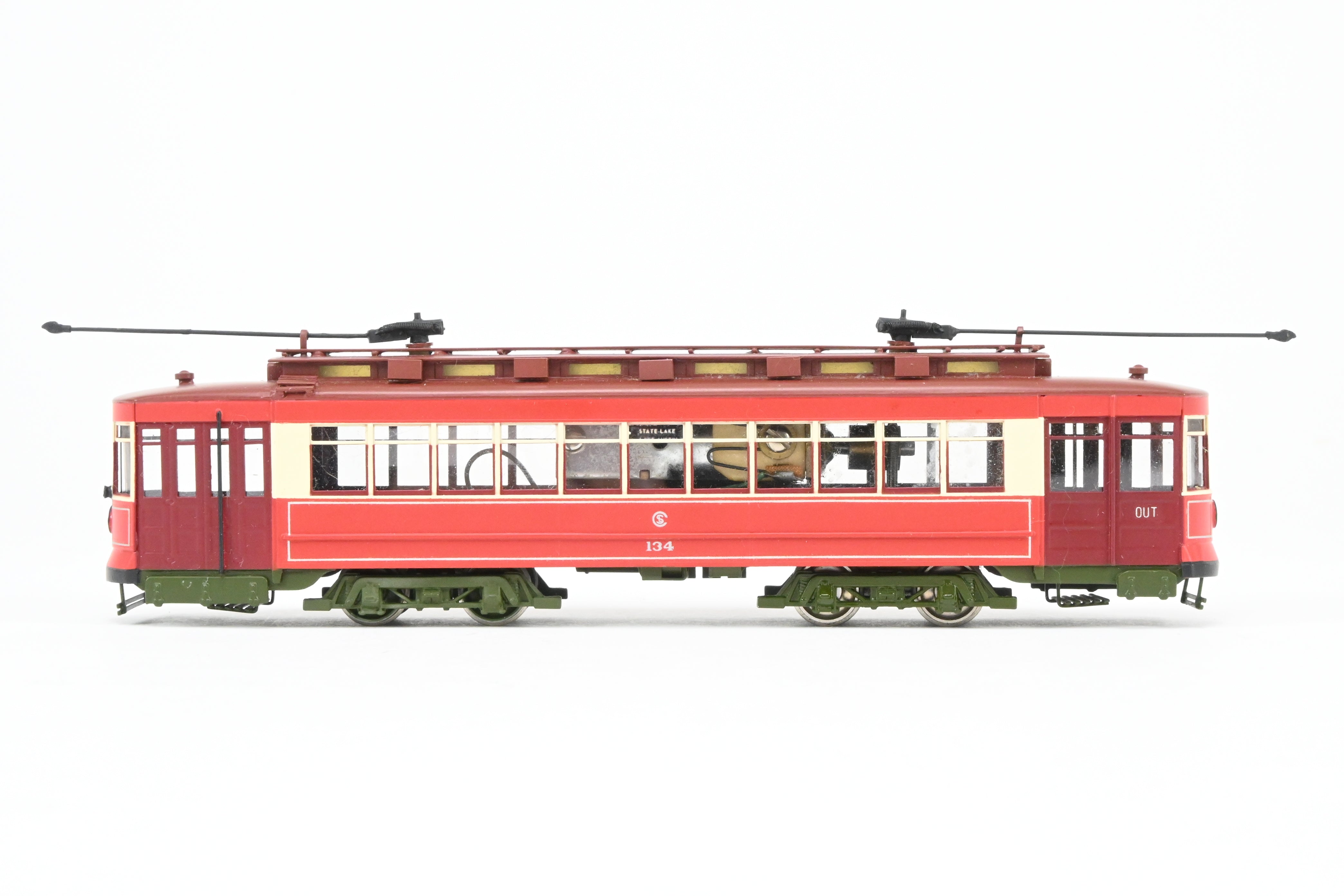 High - Quality HO Scale Brass Chicago Surface Lines Pullman Car Model - Fairfield Models 343 CSL, Custom Painted as No. 134, with Reboxx Packaging