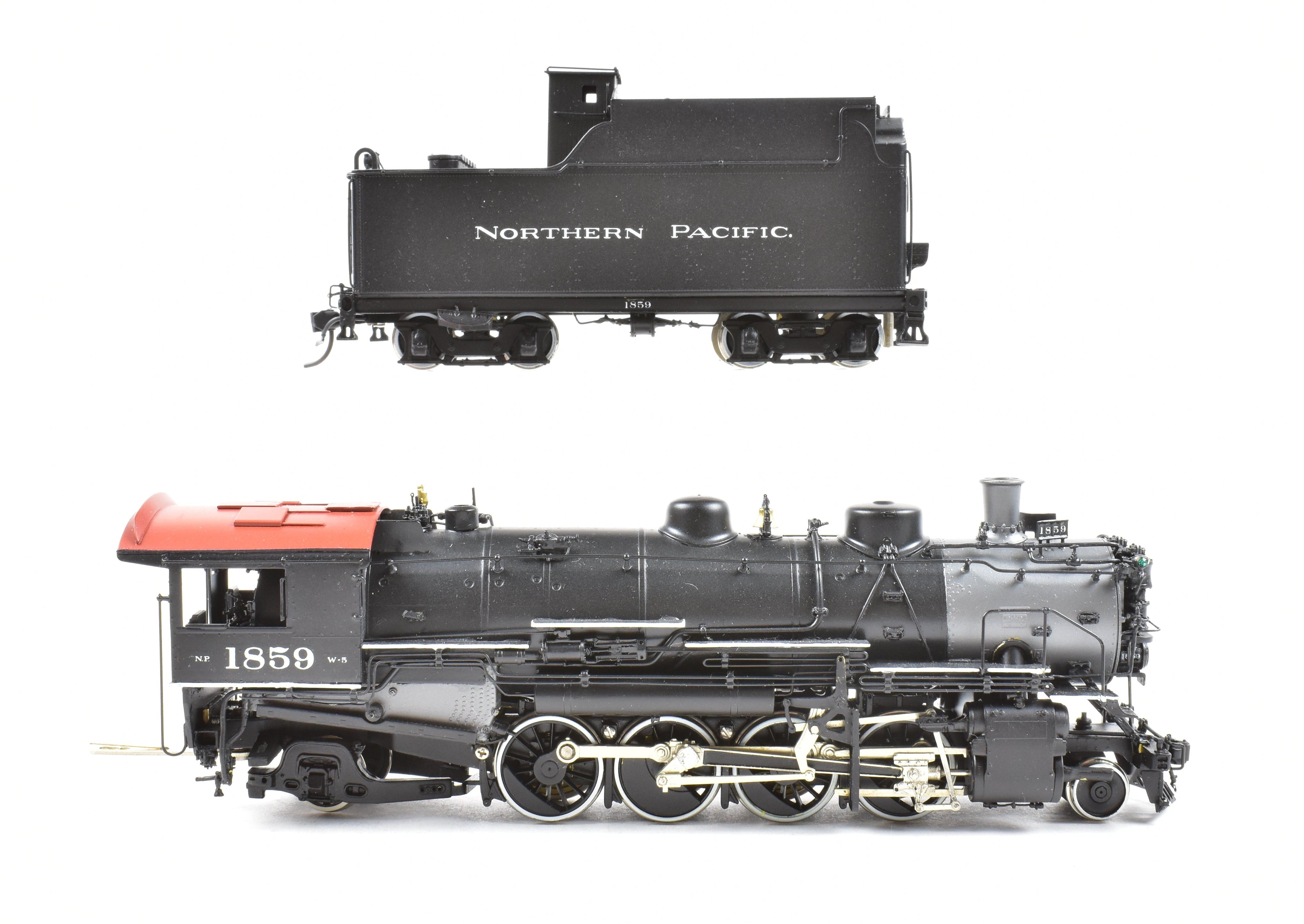 HO Scale Brass Classic Model Train - Key Imports Northern Pacific W - 5 1846 Class 2 - 8 - 2 Mikado Locomotive #1859 Professionally Painted