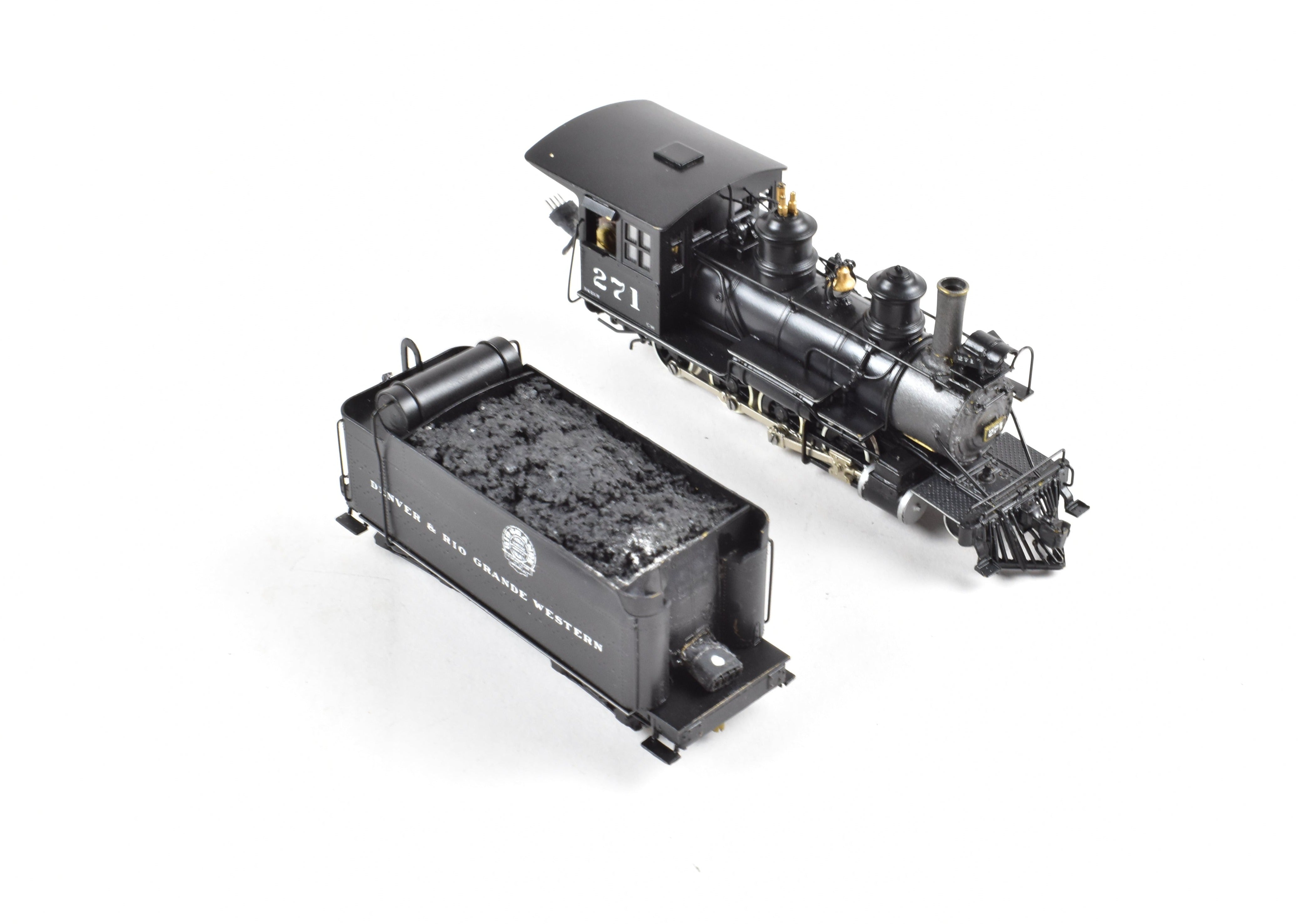 HOn3 Brass Westside D&RGW C-16 2-8-0 #271 with SoundTraxx Tsunami DCC