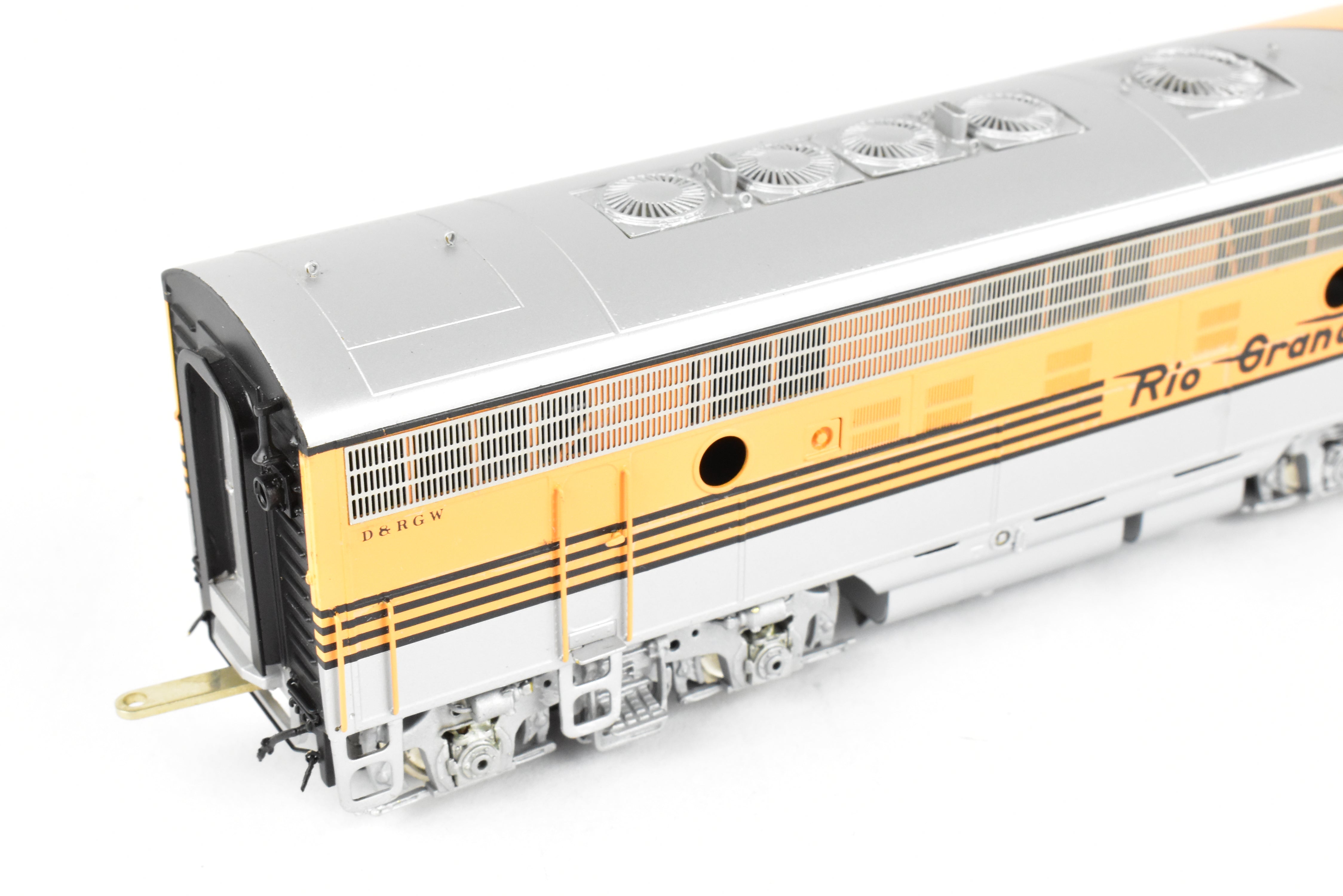 HO Brass Oriental Limited D&RGW EMD F7 A/B/B/A Set, 1500 HP, 5-Stripe Paint