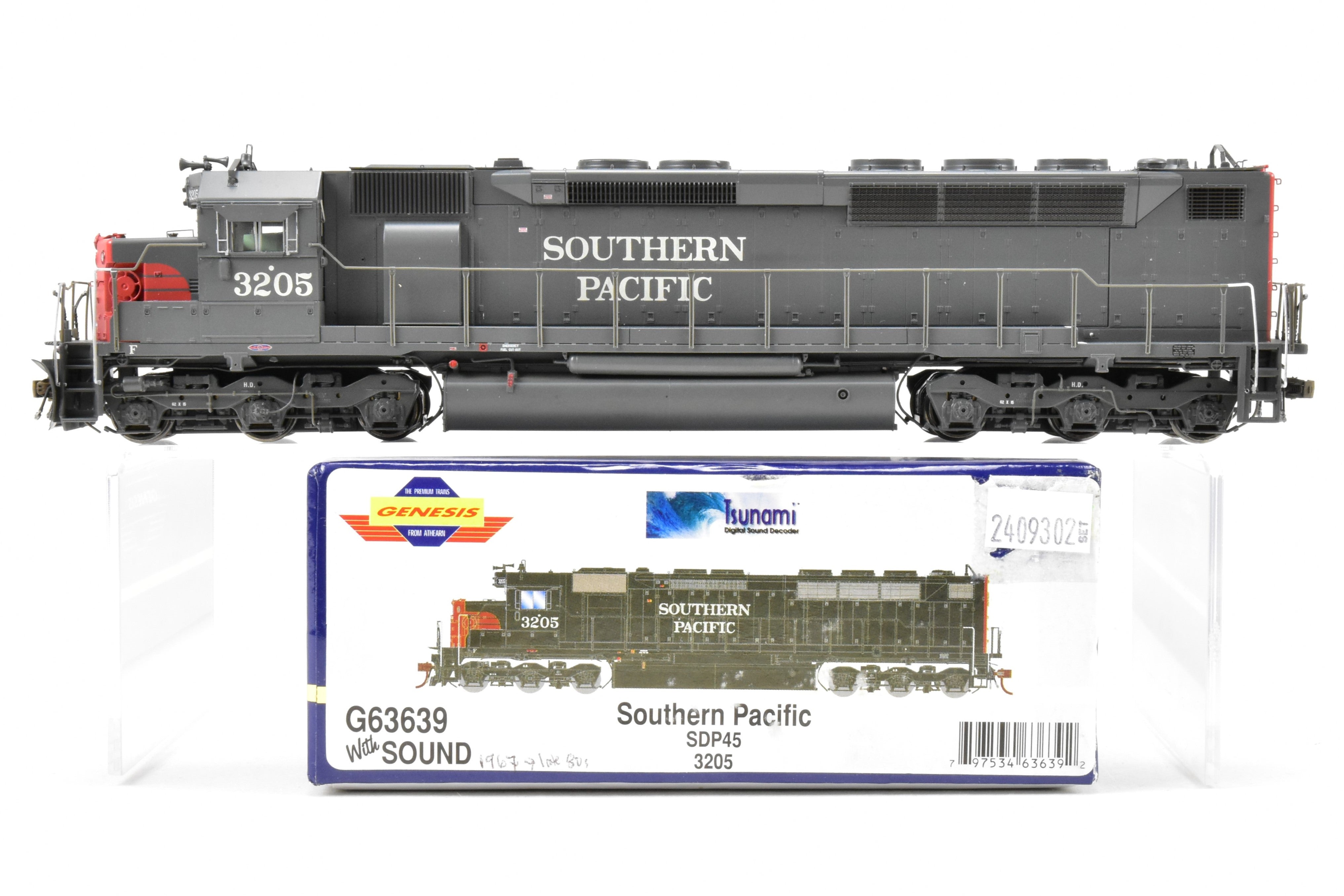 HO Scale Model Train - Athearn Genesis Southern Pacific EMD SDP45 Locomotive with Tsunami DCC and Sound Function, Model #3205