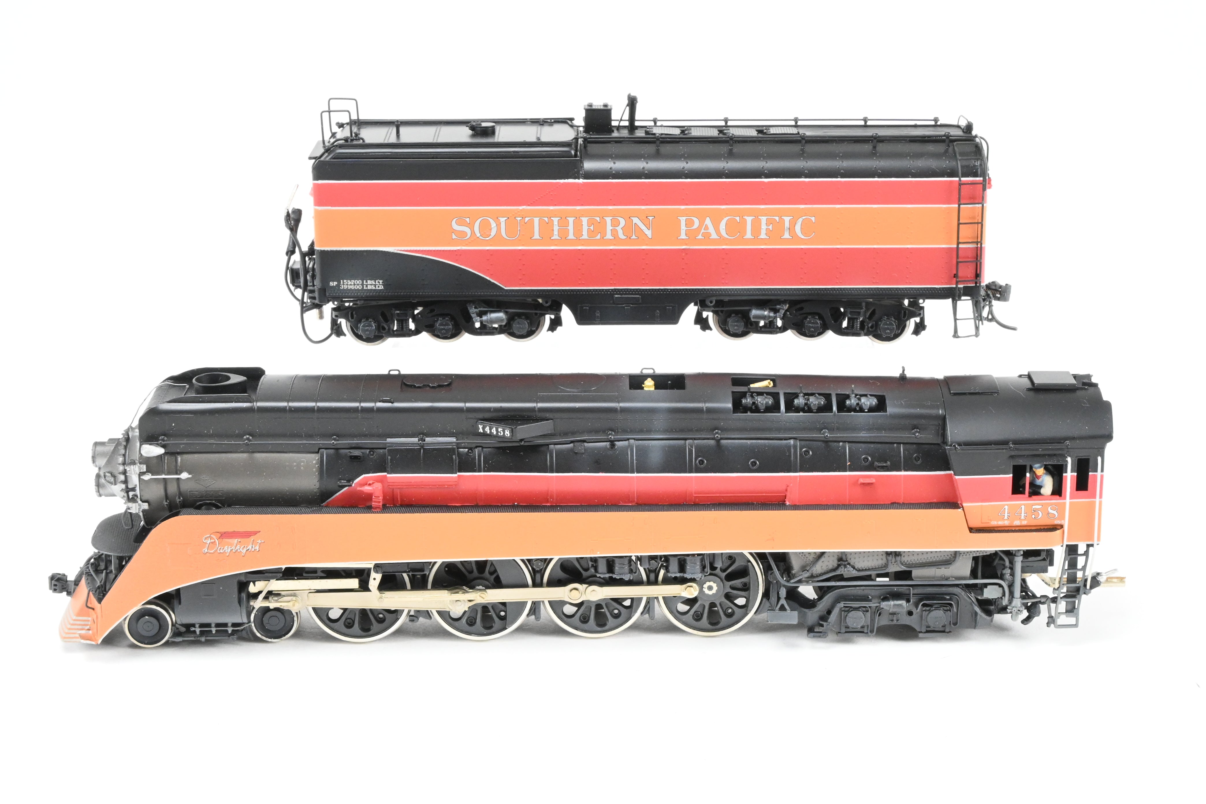 HO Scale Brass Model Train CON Key Imports SP - Southern Pacific GS - 5 4 - 8 - 4 Late Daylight Custom Series #84 Road No. 4458 with Light Weathering and PFM Sound Function