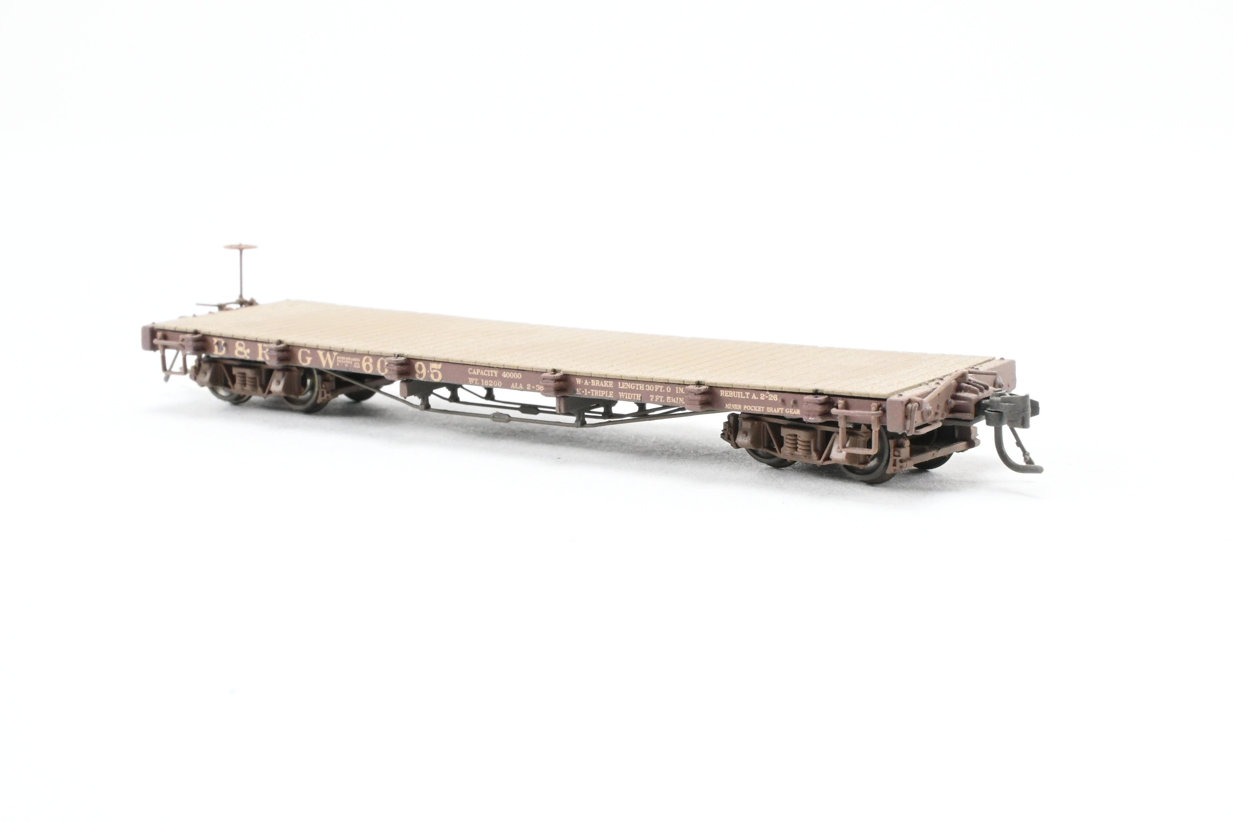 HOn3 Scale Model Train - Blackstone Models D&RGW Denver & Rio Grande Western 30’ Weathered Flat Car No. 6095