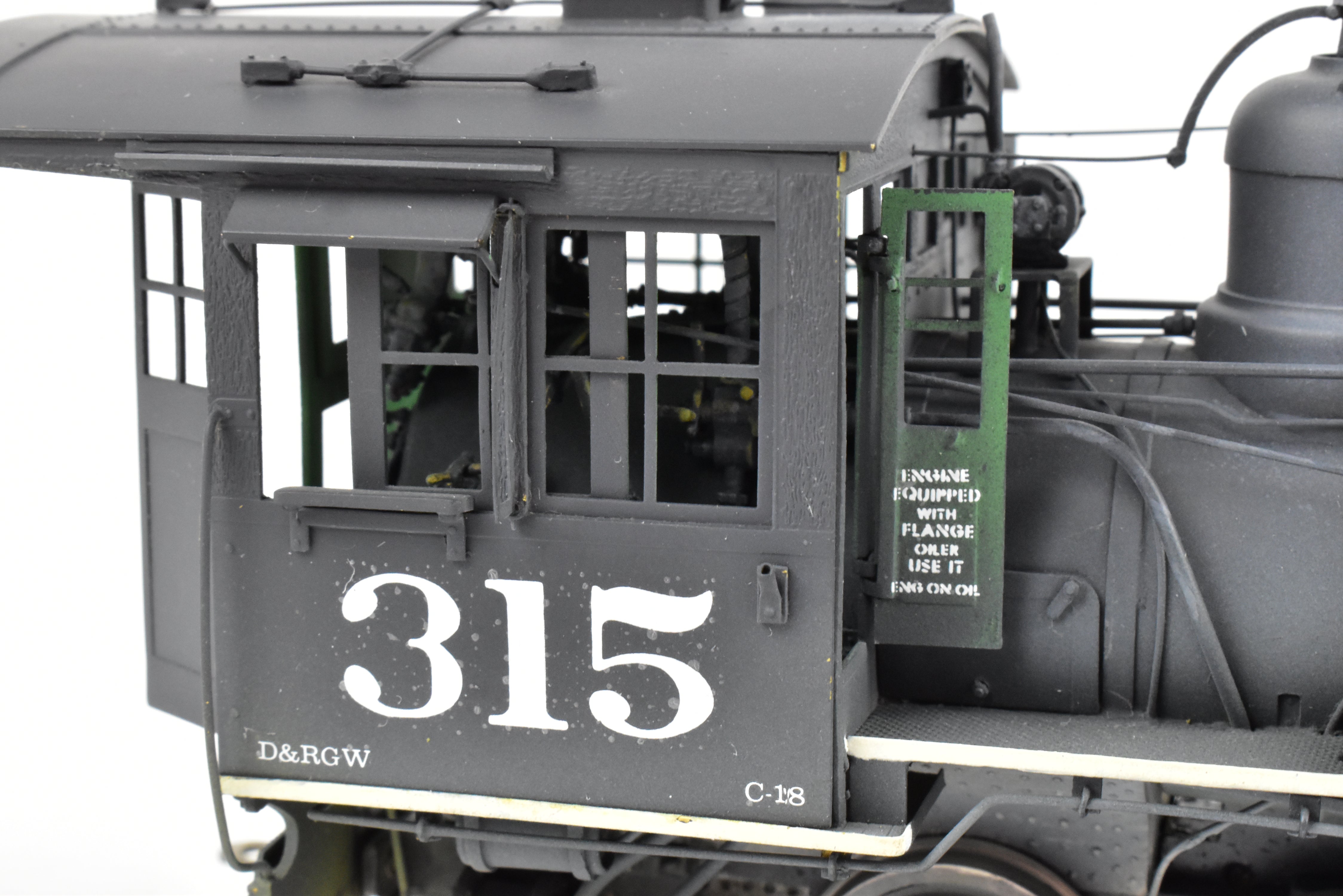 Brass OMI - Overland Models D&RGW C-18 2-8-0 #315 Weathered 1940s Switching Locomotive