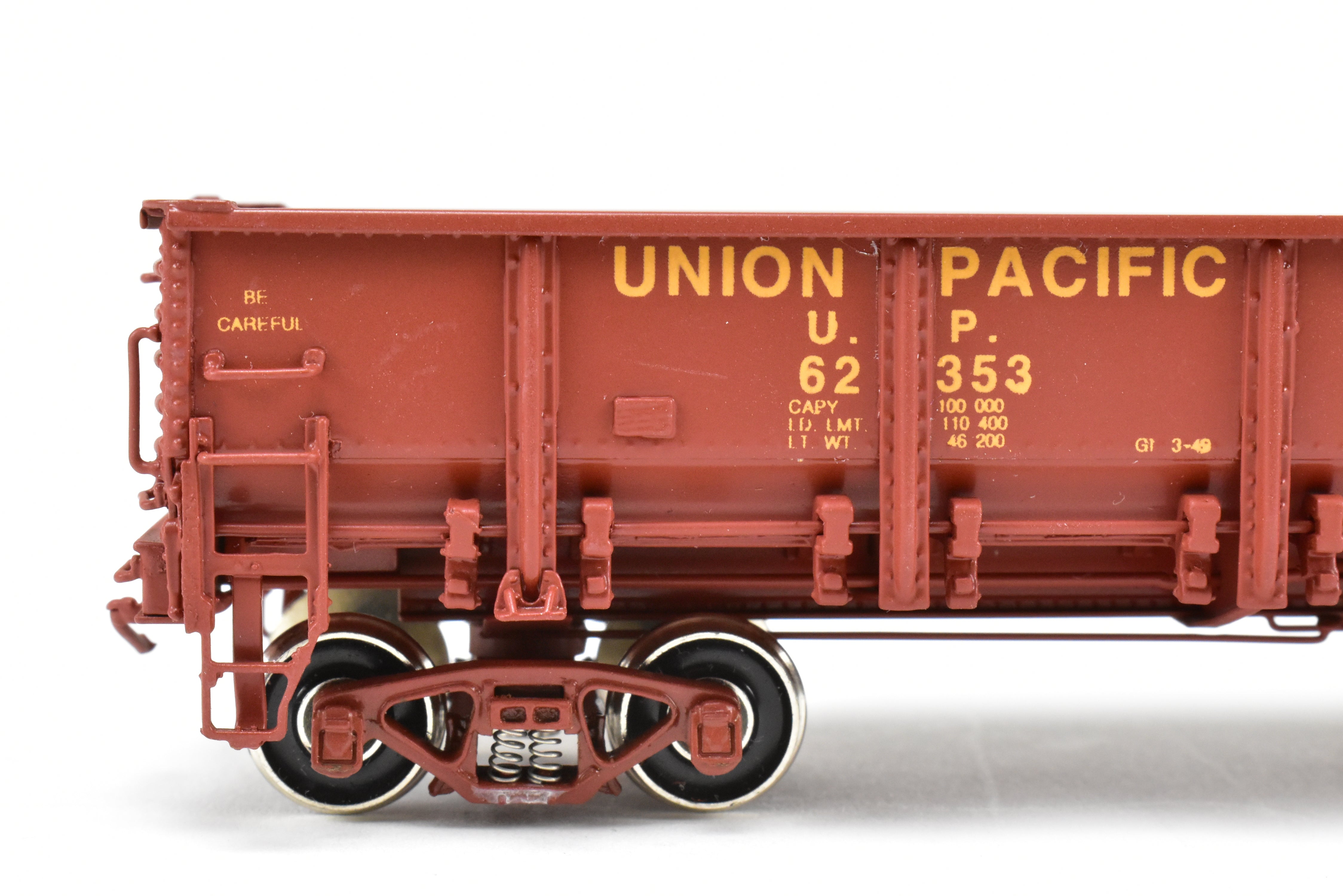 HO Scale Brass CIL - Challenger Imports Union Pacific Class G50 - 7 Drop Bottom Gondola Model, Version 2 with Riveted Side Sheets, Factory - Painted and Numbered FP #62353