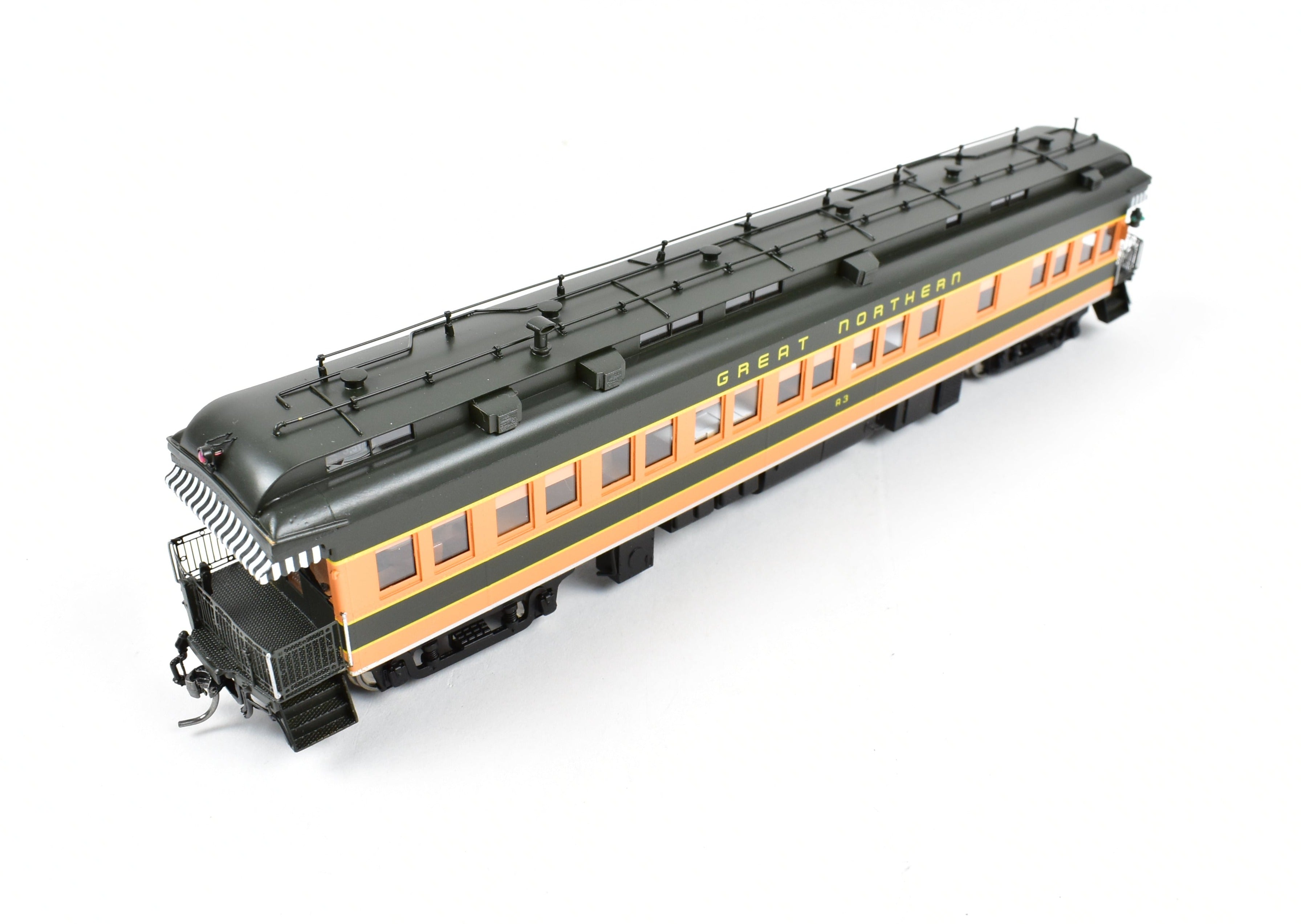 High - Quality HO Scale New Brass Model Train of North Bank Line and Great Northern 2nd A3 Business Car in Empire Builder Design
