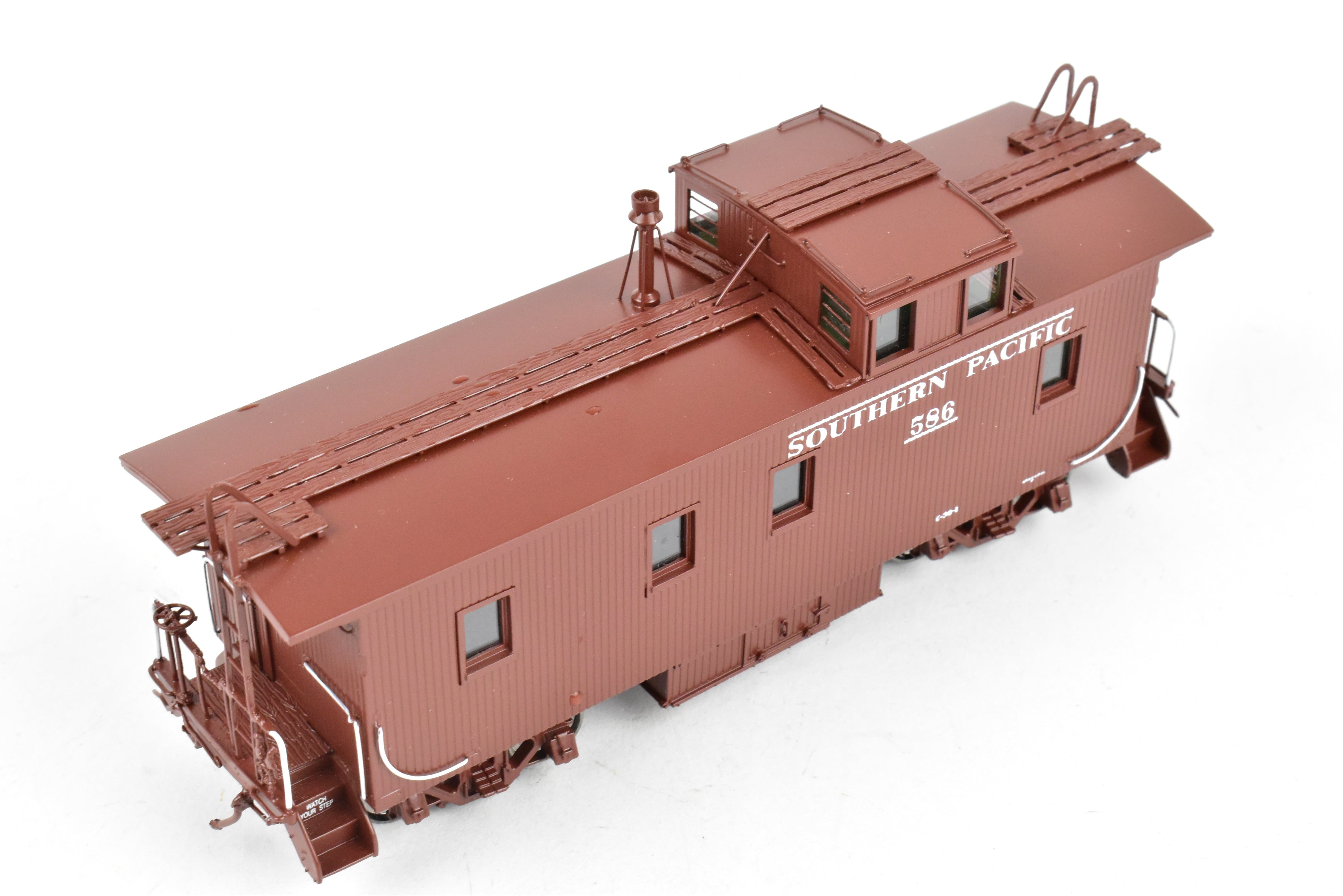 HO Scale Brass Model Train - Southern Pacific Wood Side Caboose, Straight Side Cupola Class C - 30 - 1 FP No. 586 by Challenger Imports