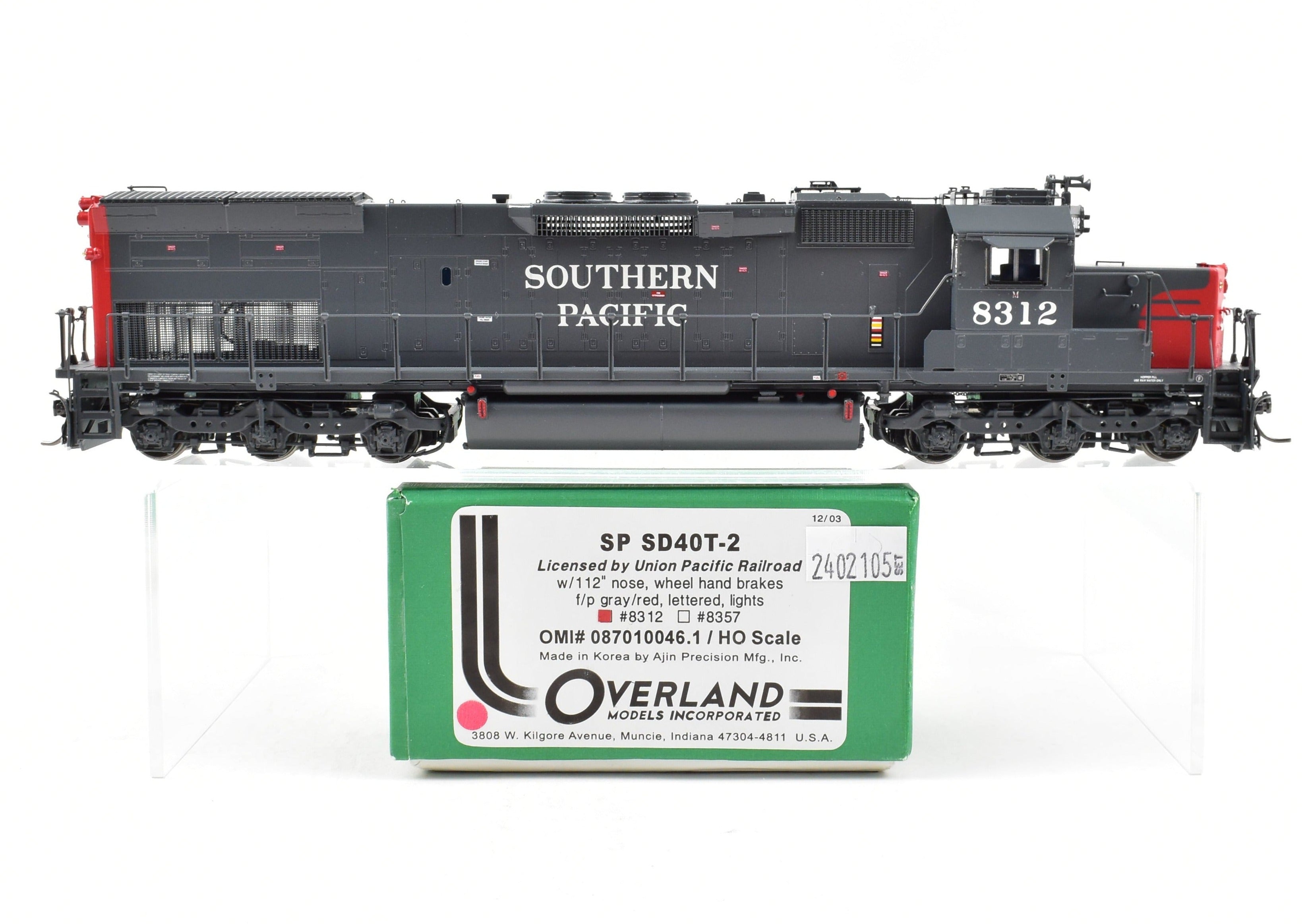 Overland Models Inc. HO Brass SD40T - 2 FP #8312 of Southern Pacific