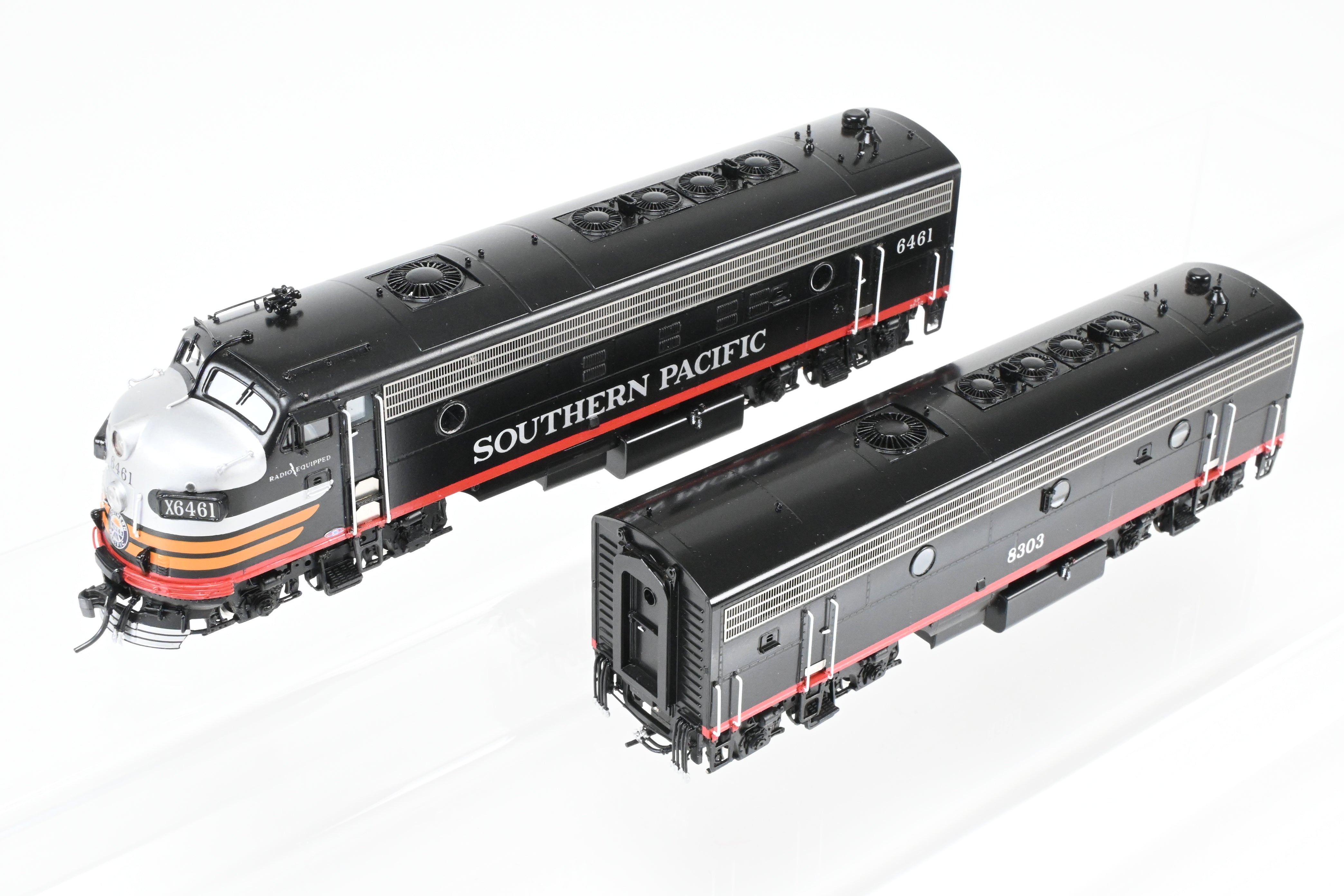 HO Scale Brass EMD FP7A/F7B Set in SP Black Widow Scheme