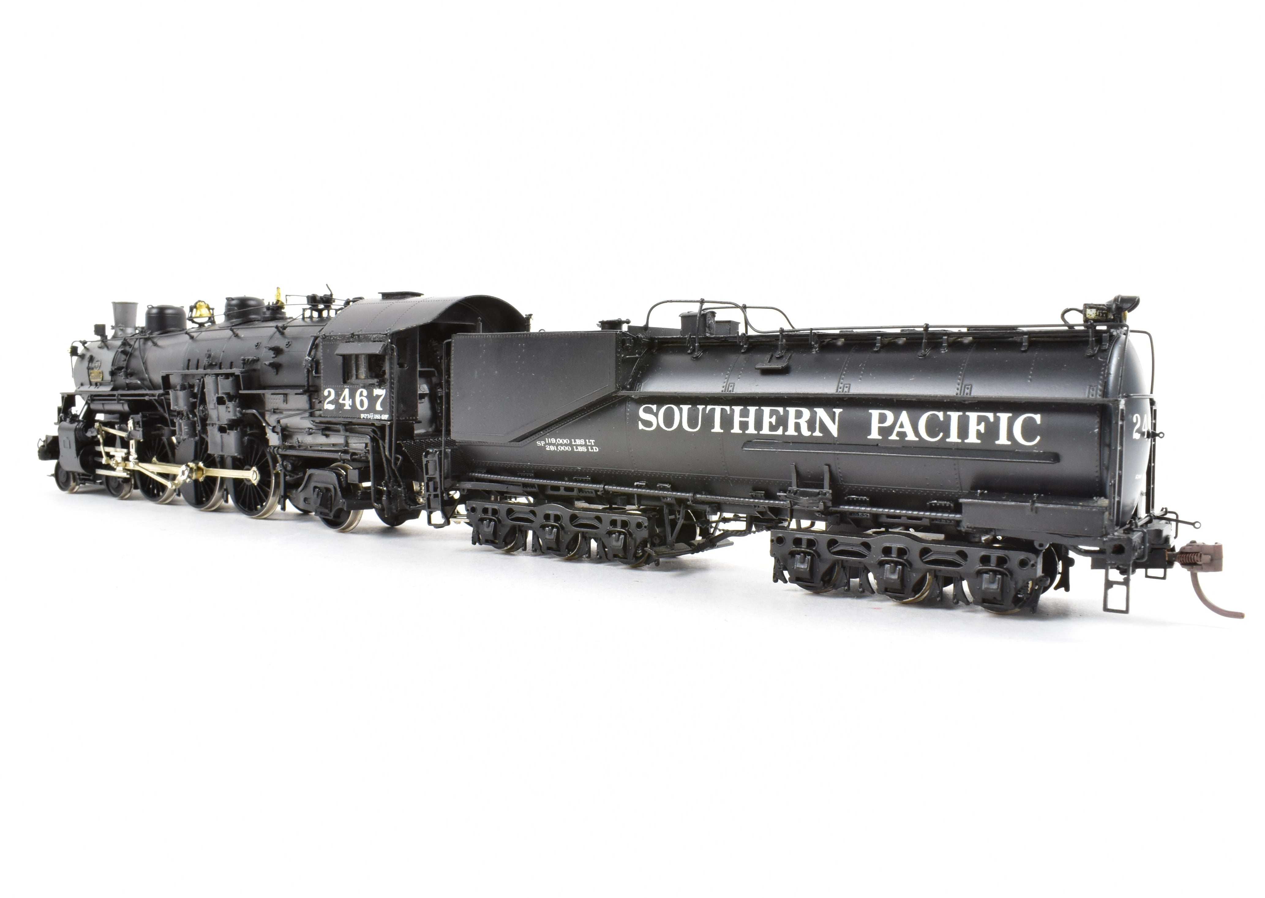 HO Scale Brass Precision Model Train by Precision Scale Co. - Southern Pacific Class P - 8 4 - 6 - 2 Steam Locomotive Custom Painted with Number 2467