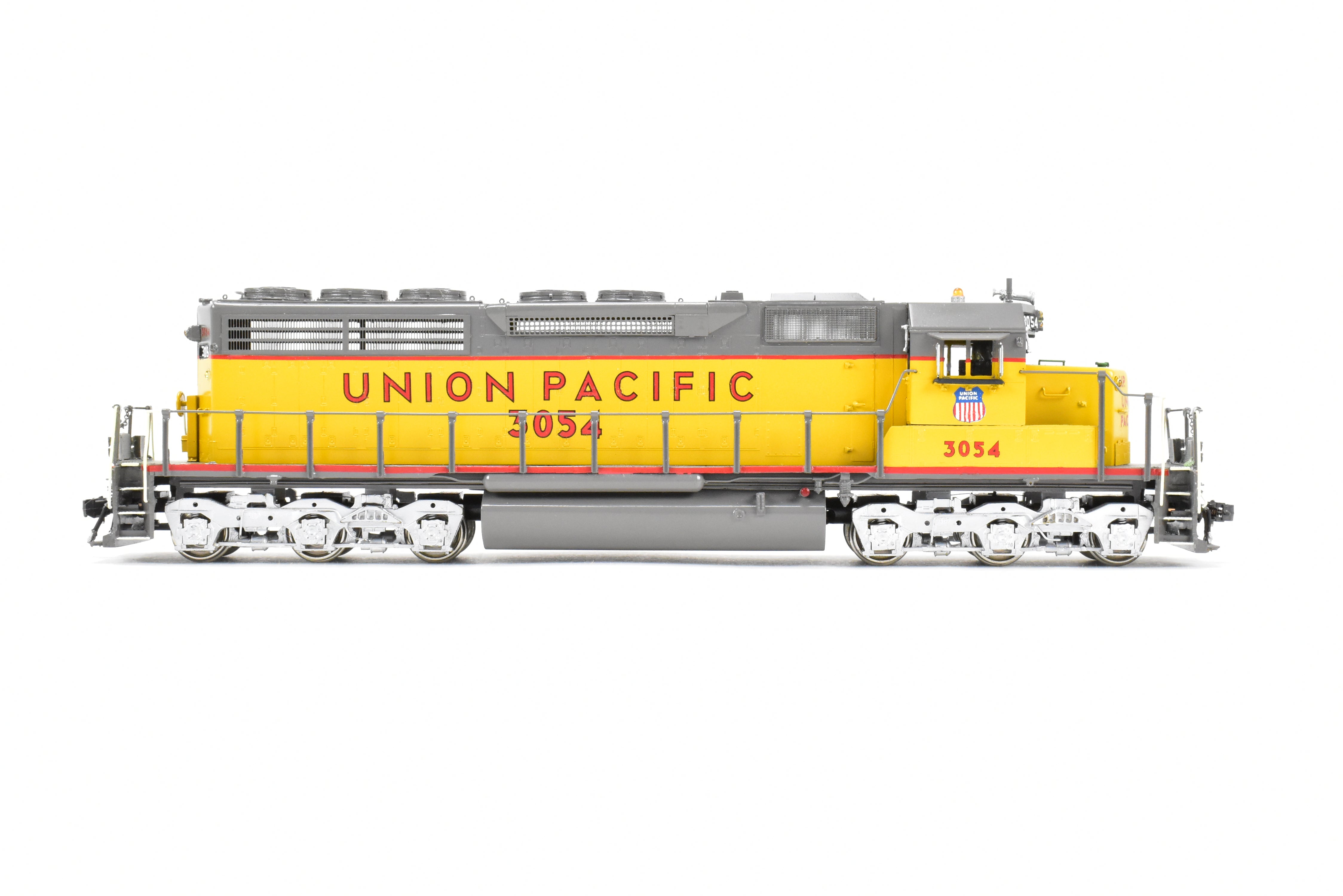 HO Scale Brass Model Train - Overland Models Inc. Union Pacific EMD SD40 Low Hood Locomotive with Dynamic Brakes, Low Mounted Brake Cylinders, Custom Painted as UP No. 3054