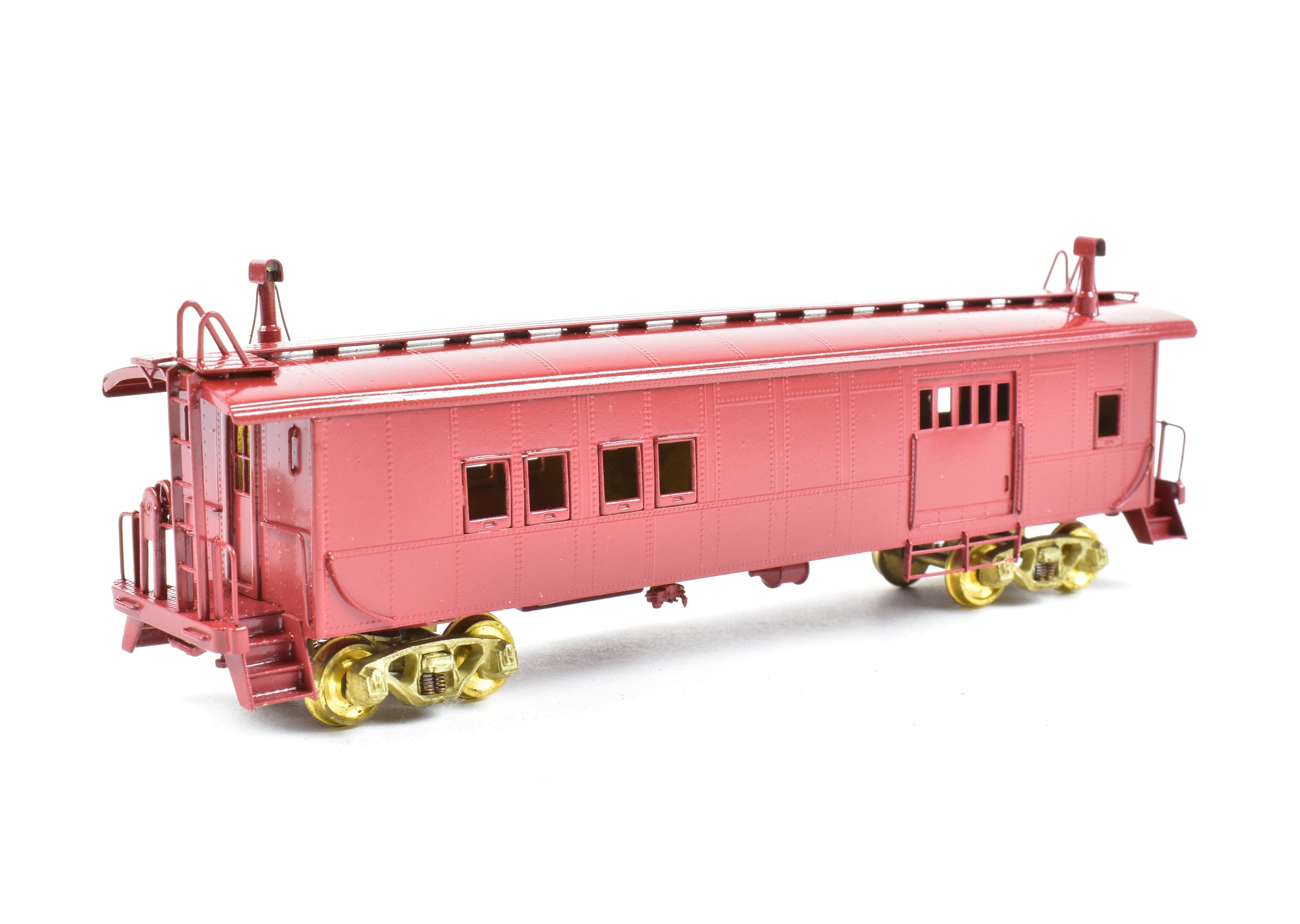 HO Scale Brass Hallmark Models ATSF - Santa Fe Transfer Caboose with Factory - Applied Paint and Unlettered Design