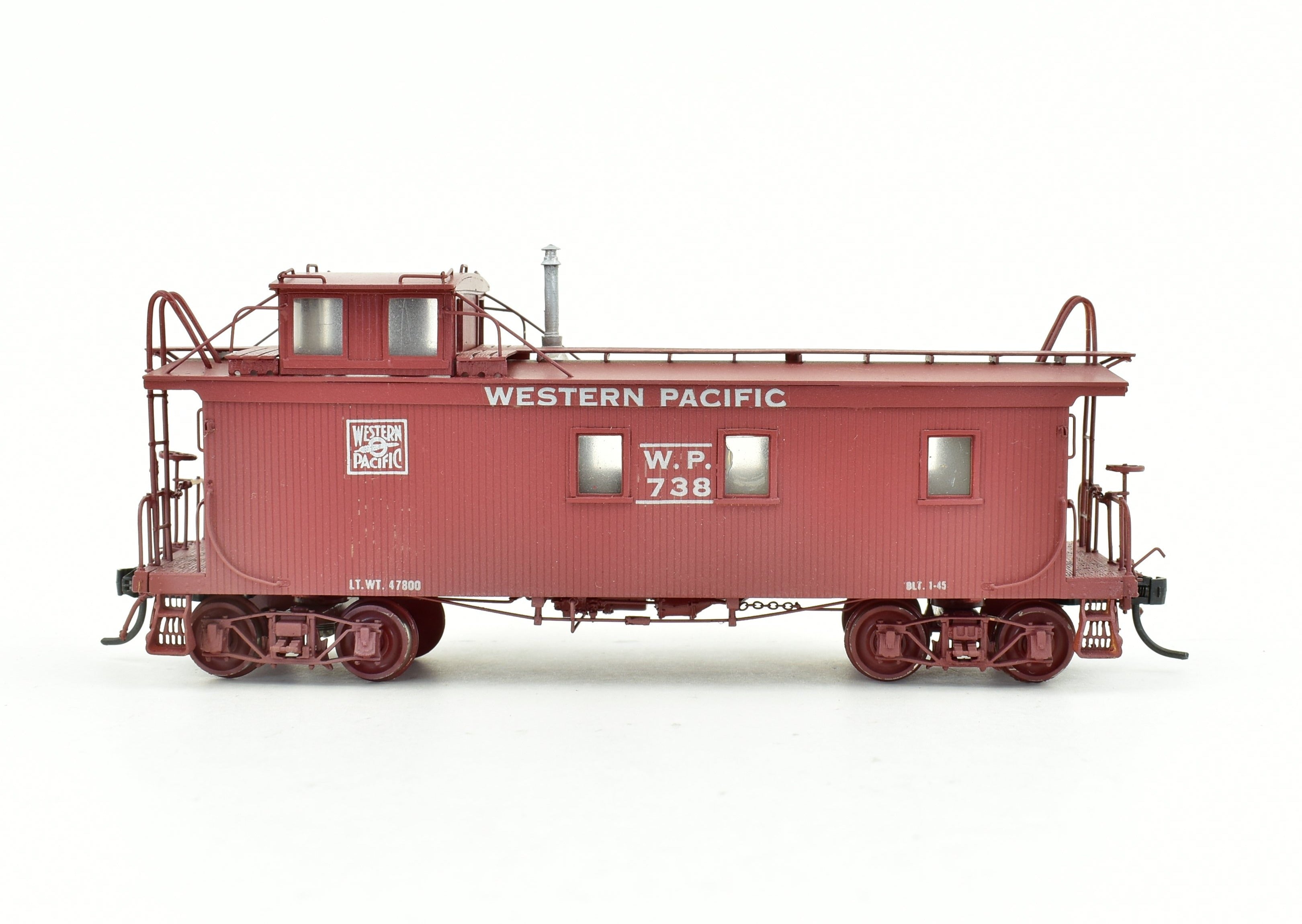 HO Scale Brass Western Pacific Wood Caboose by Overland Models, Custom Painted
