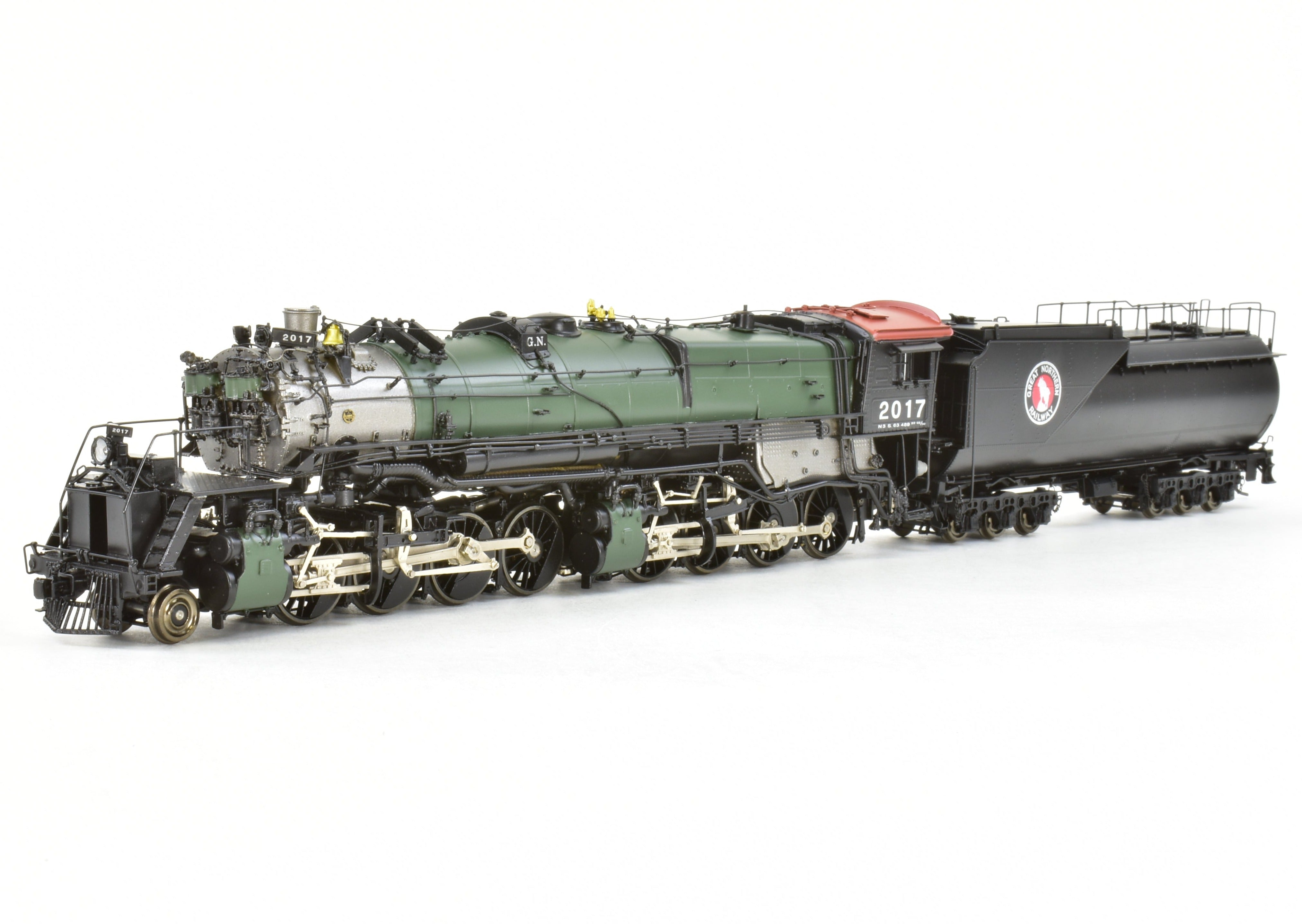 HO Scale Brass Model Train by Precision Scale Co. - Great Northern Class N - 3 2 - 8 - 8 - 0 FP in Glacier Park Scheme