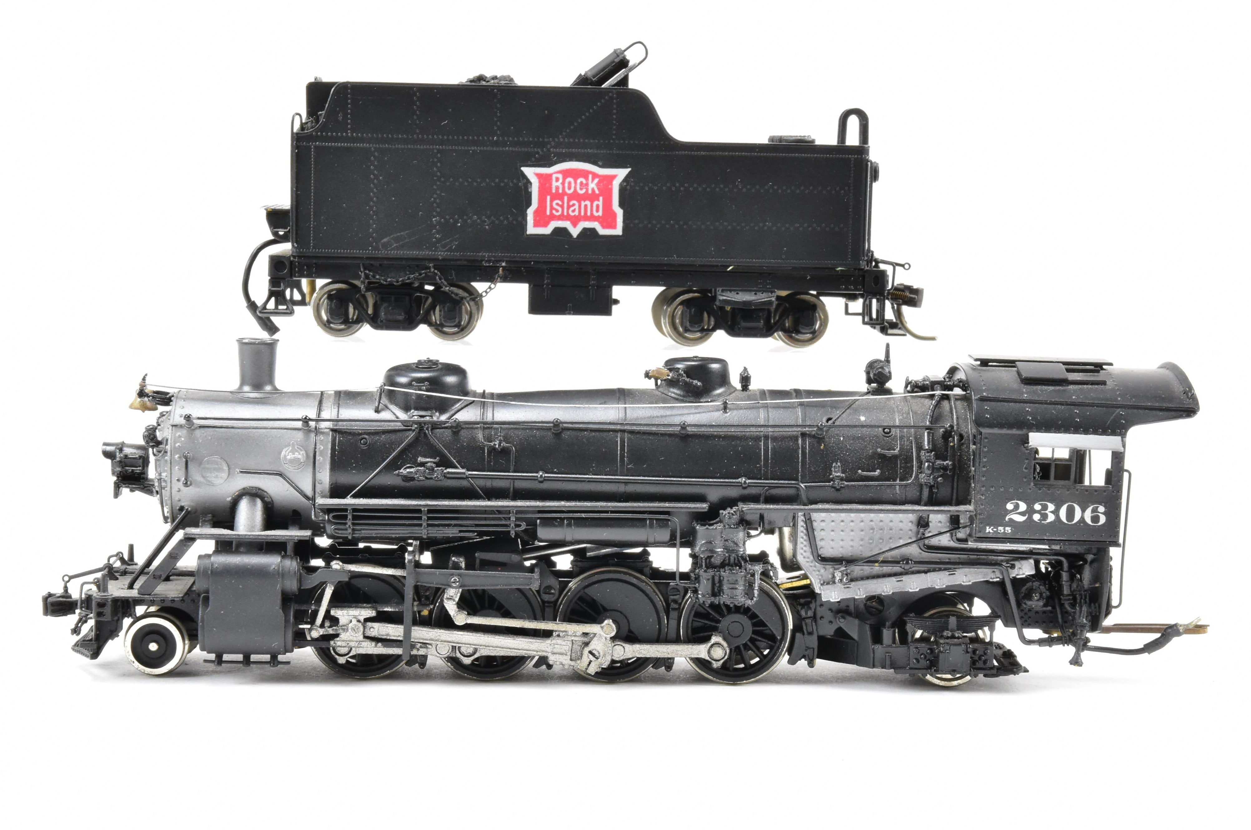 HO Scale Custom Painted Brass PFM Rock Island USRA 2-8-2 Light Mikado #2306