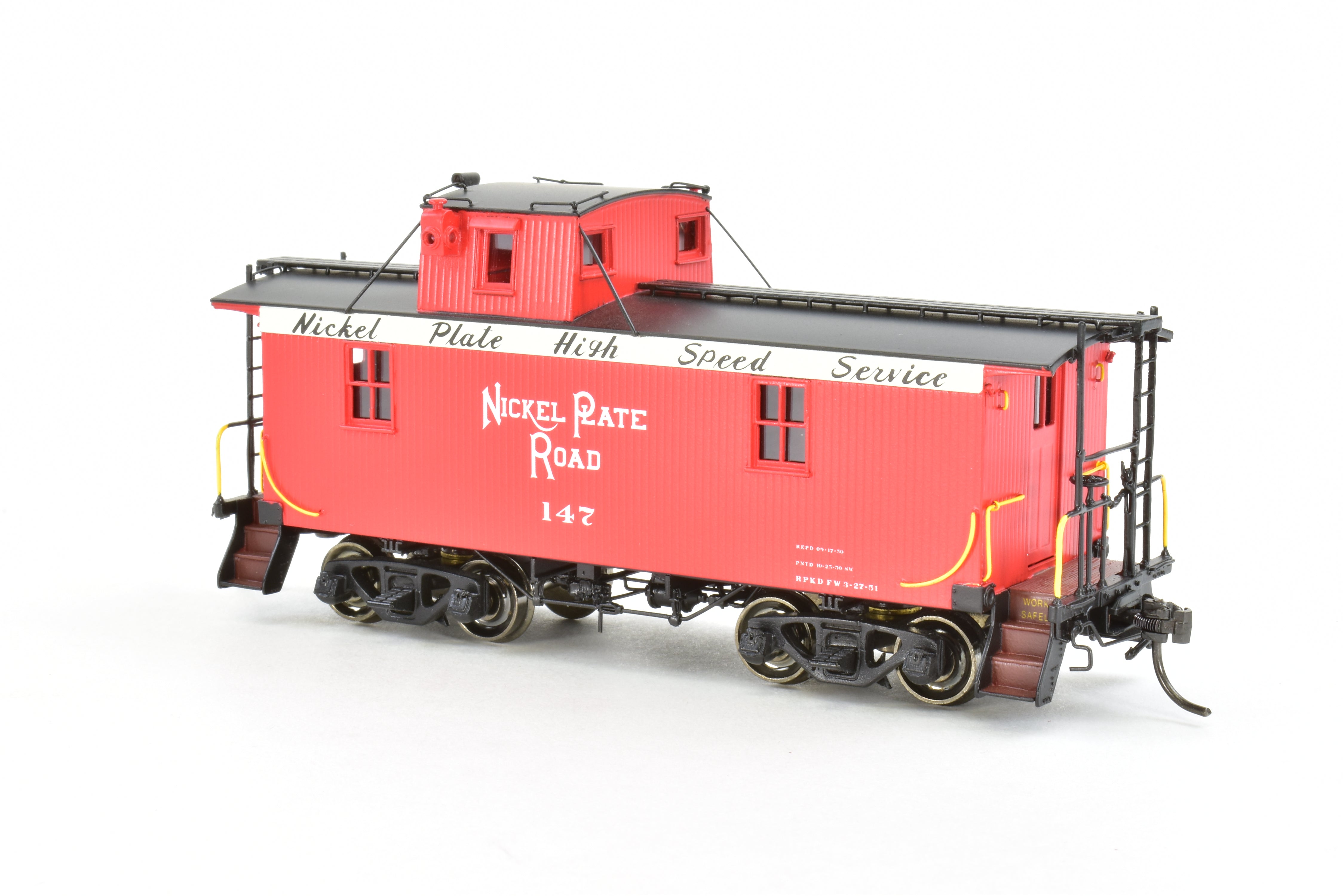 HO Brass DVP - 26' Wood Caboose, Nickel Plate Road Offset Cupola, No. 147