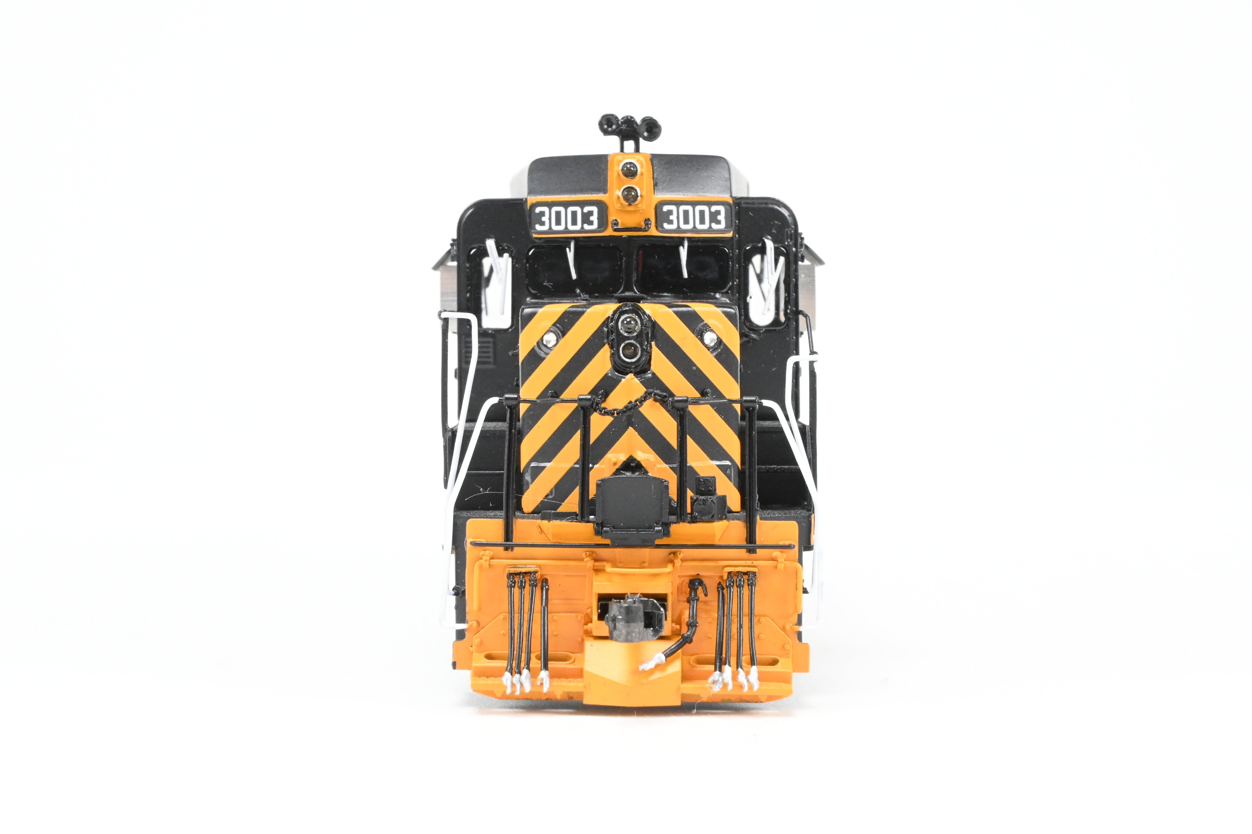 HO Scale Brass Diesel Locomotive Model - Overland Models, Inc. Denver And Rio Grande Western EMD GP30 FP in Black/Orange Color, Numbered #3003, Equipped with DCC & Sound