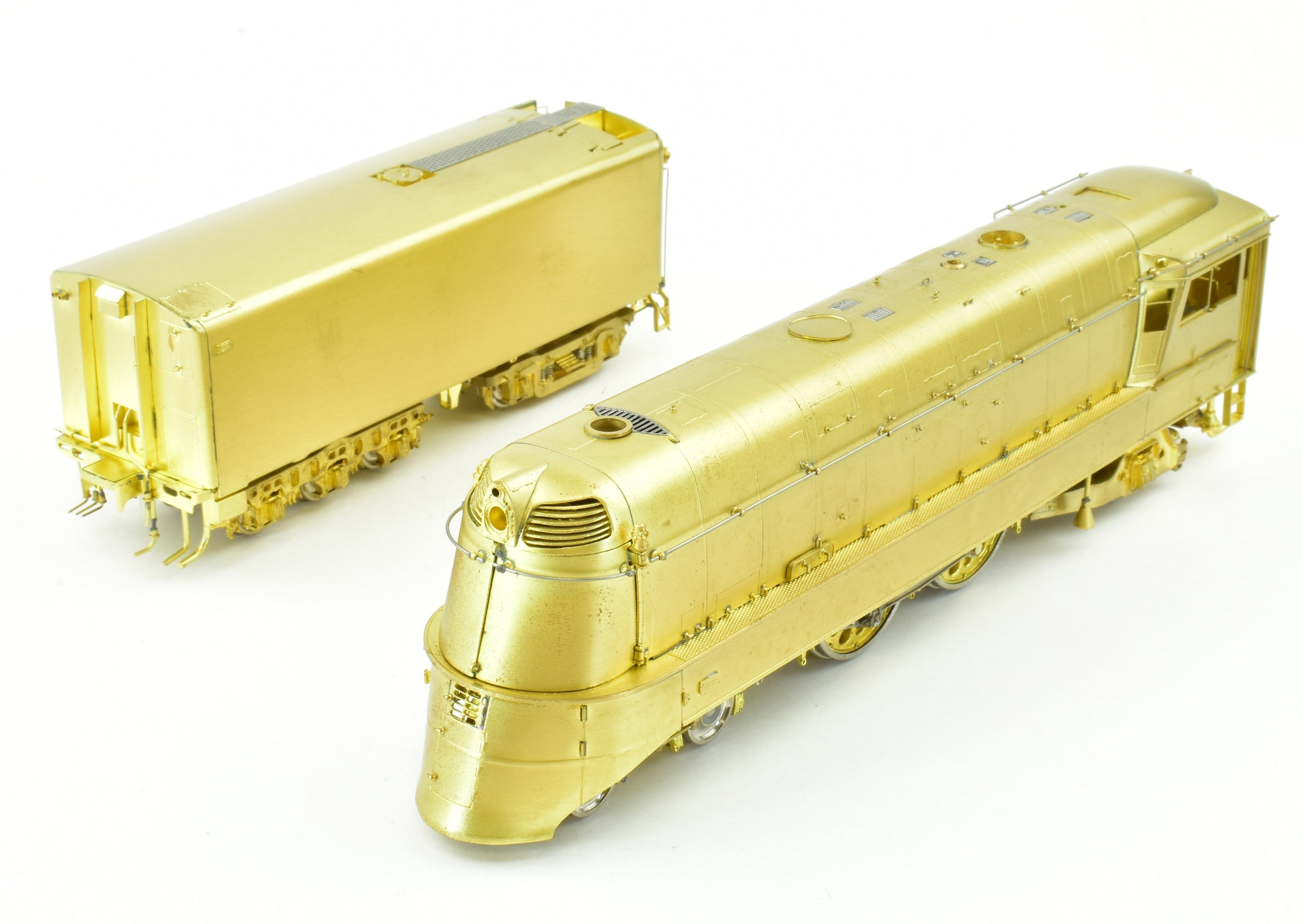 HO Scale Brass Model Train by Overland Models, Inc. - Streamlined Atlantic 4-4-2 Locomotive of Milwaukee Road (MILW) with Modernized 'Hiawatha' Design