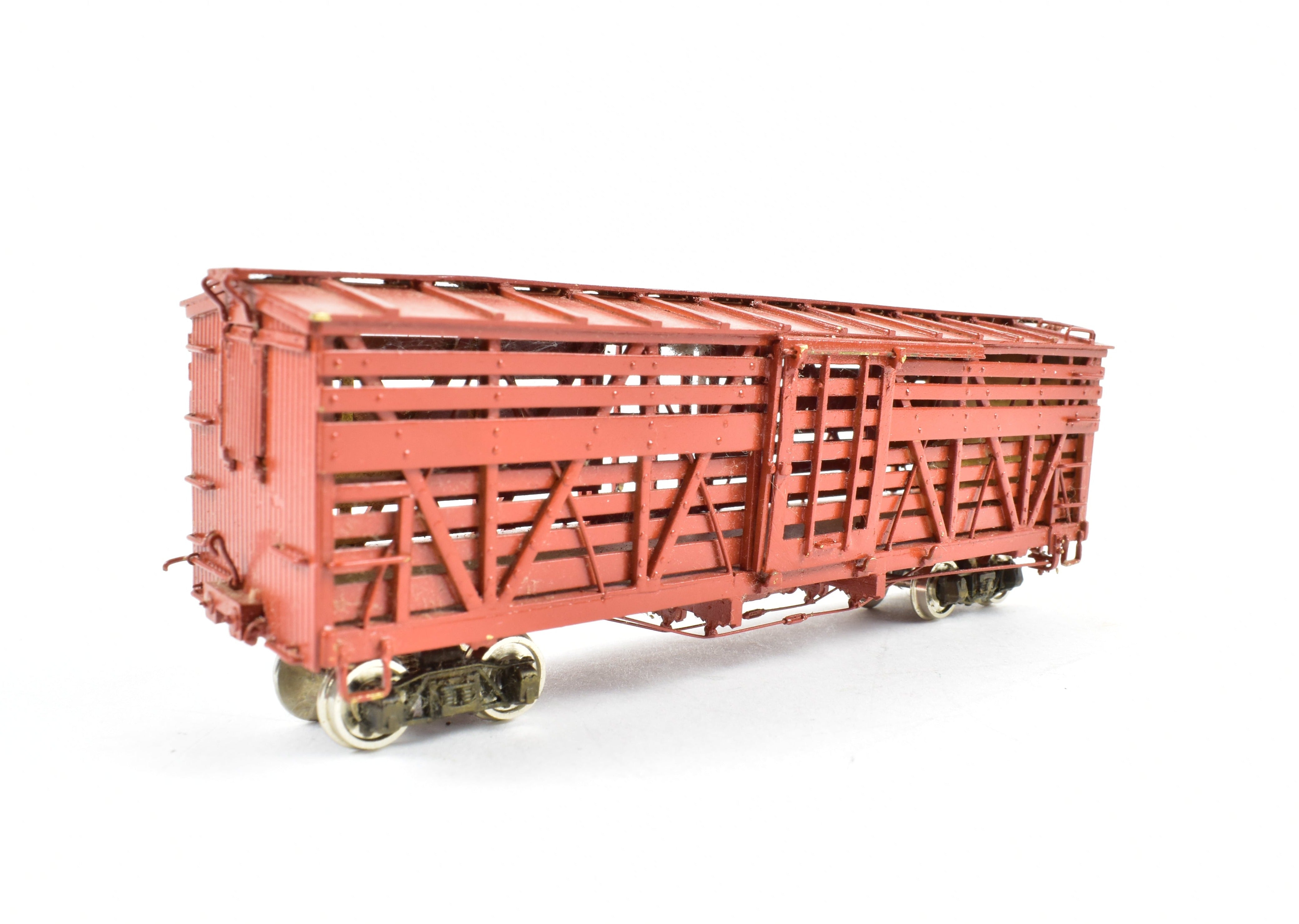 HOn3 Scale Brass Precision Model 30' Stock Car by Precision Scale Co. for Colorado and Southern (C&S) or Rio Grande Southern (RGS) Railroads, Sold As-Is
