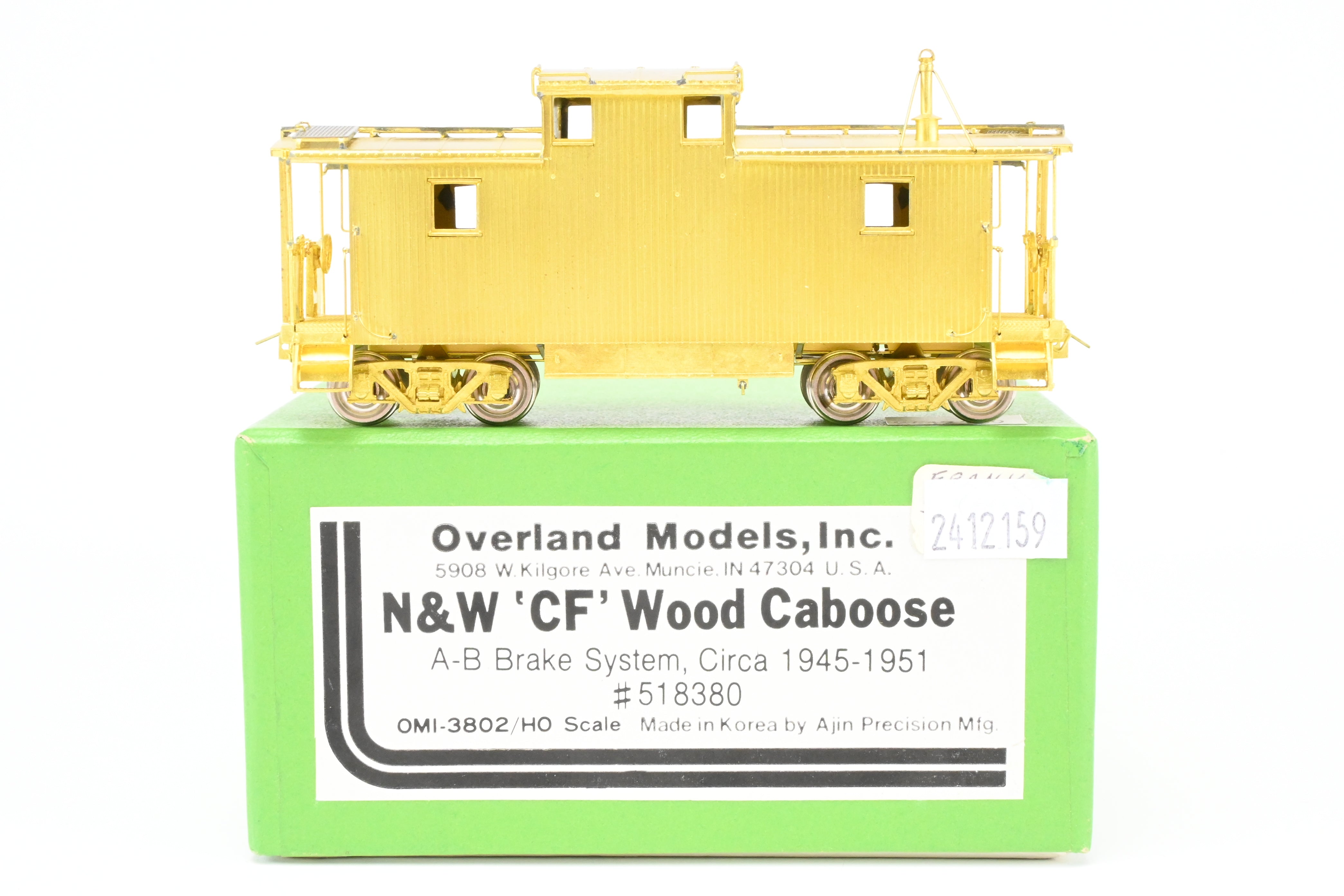 HO Scale Brass N&W - Norfolk & Western “CF” Wood Caboose Model by Overland Models, Inc. (OMI)