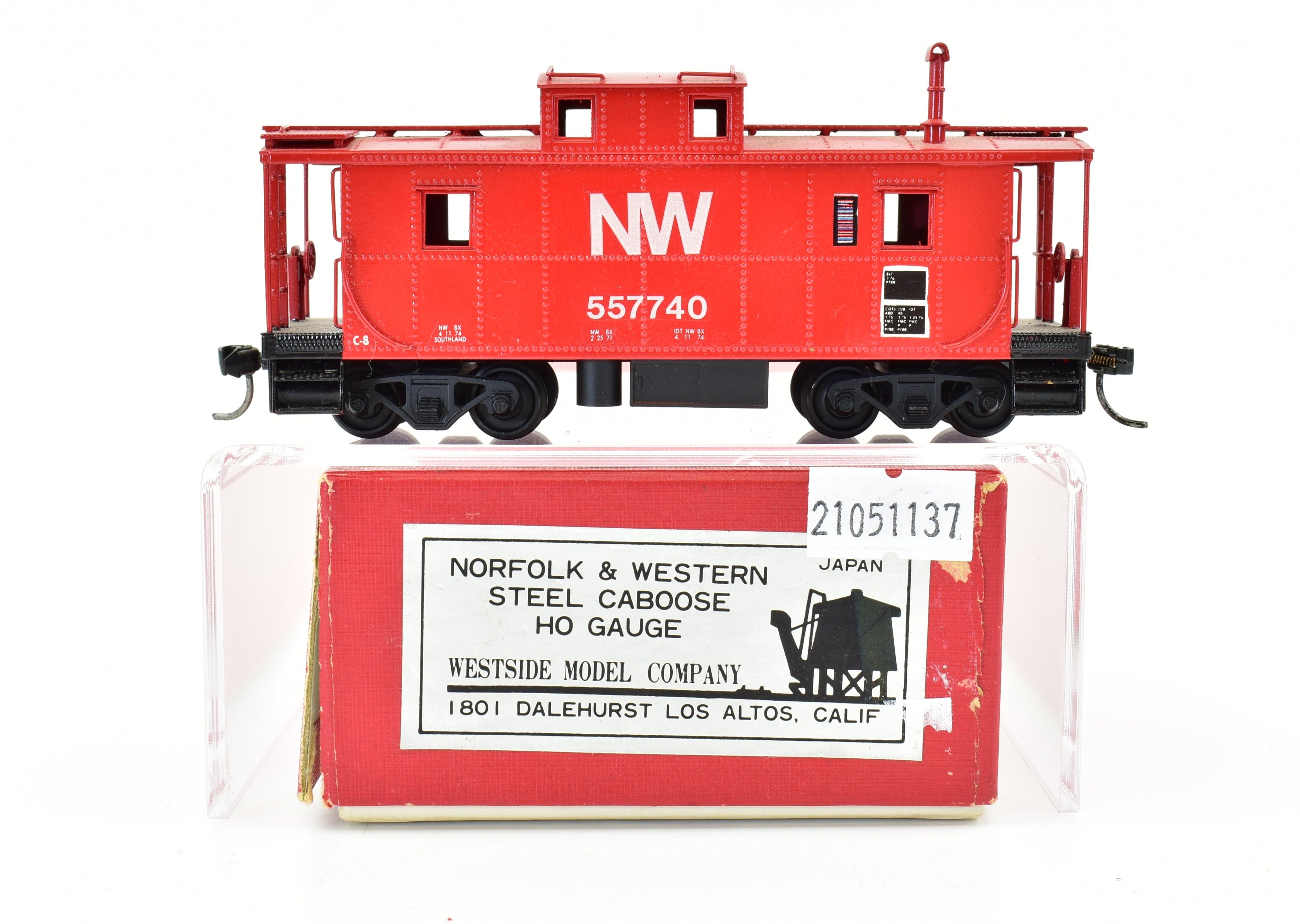 HO Scale Brass Westside Model Co. Norfolk & Western Steel Caboose with Custom Painting and Kadee Couplers
