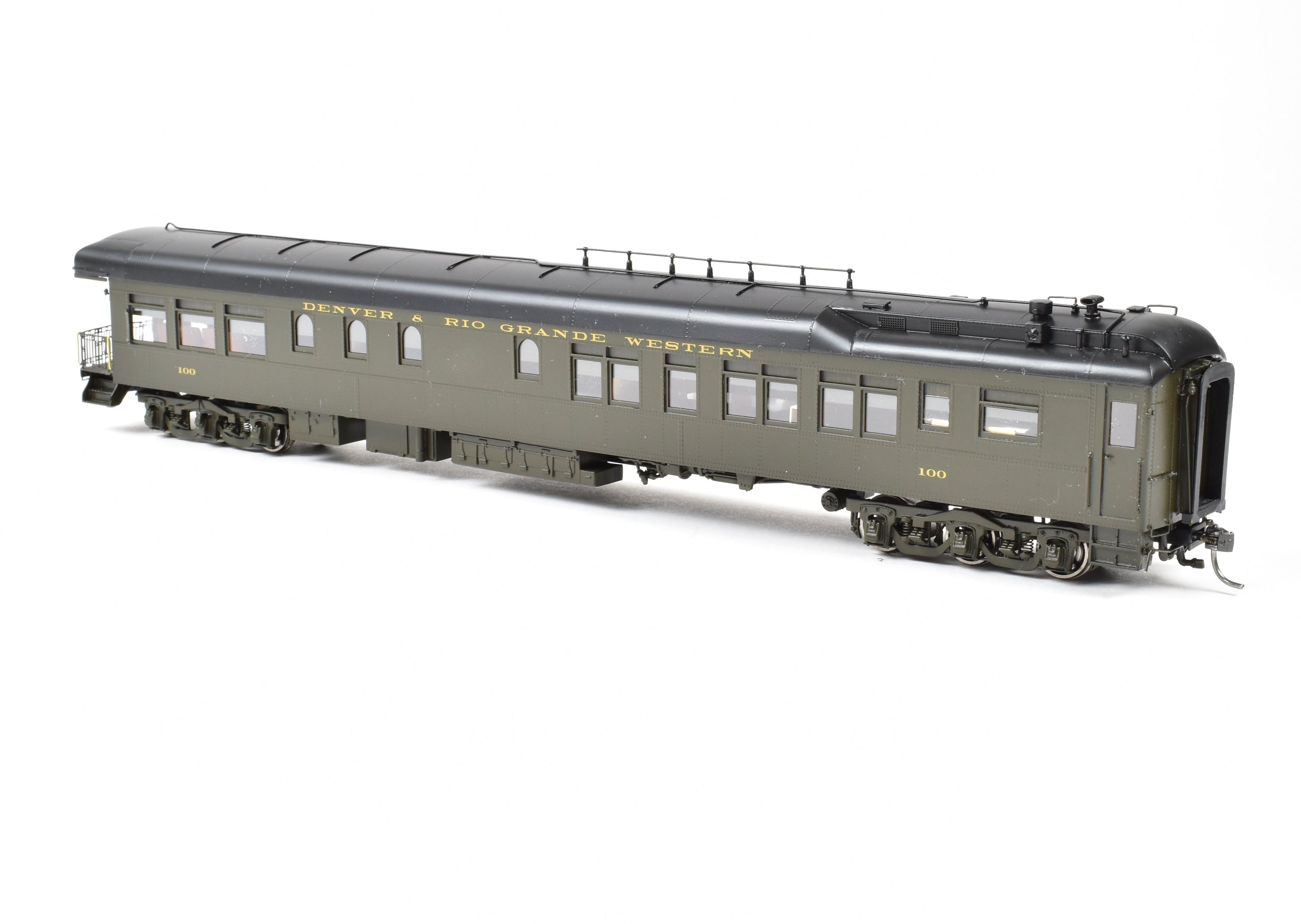 1937 - 1951 Era HO NEW Brass North Bank Line D&RGW 100 Pullman Green Business Car