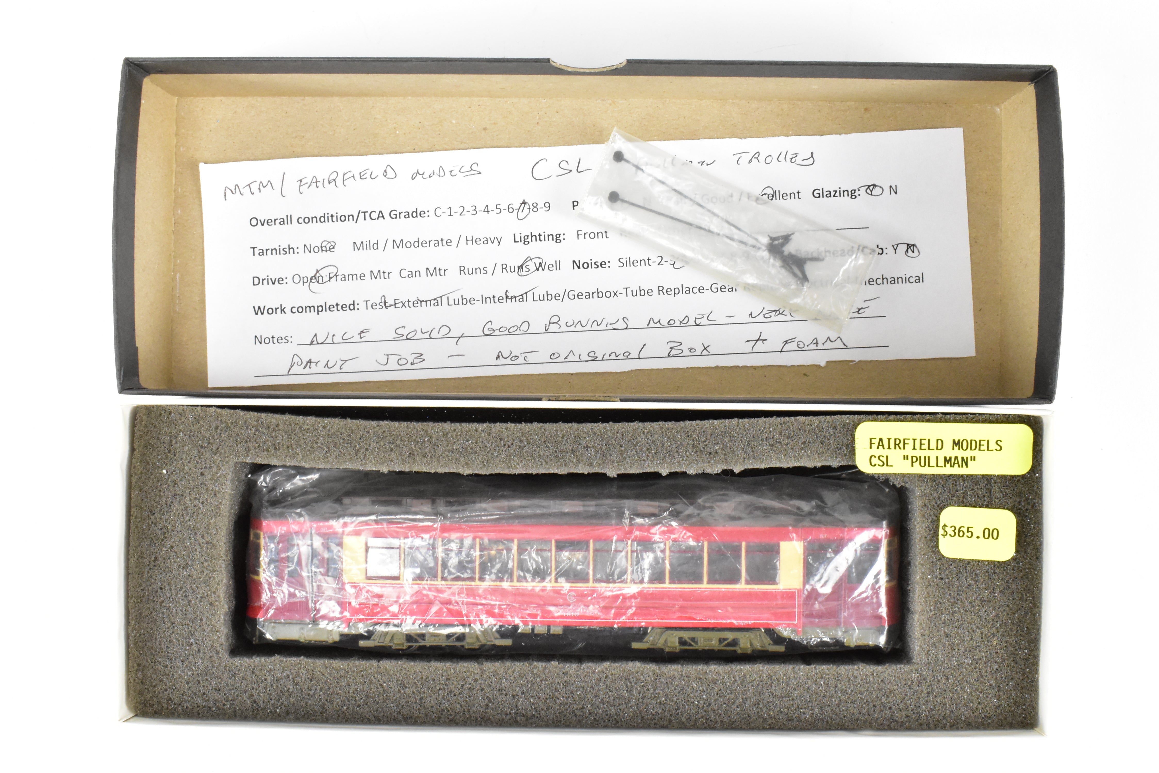 HO Scale Brass Fairfield 343 CSL Chicago Surface Lines Custom Painted Pullman Car No. 600 in REBOXX