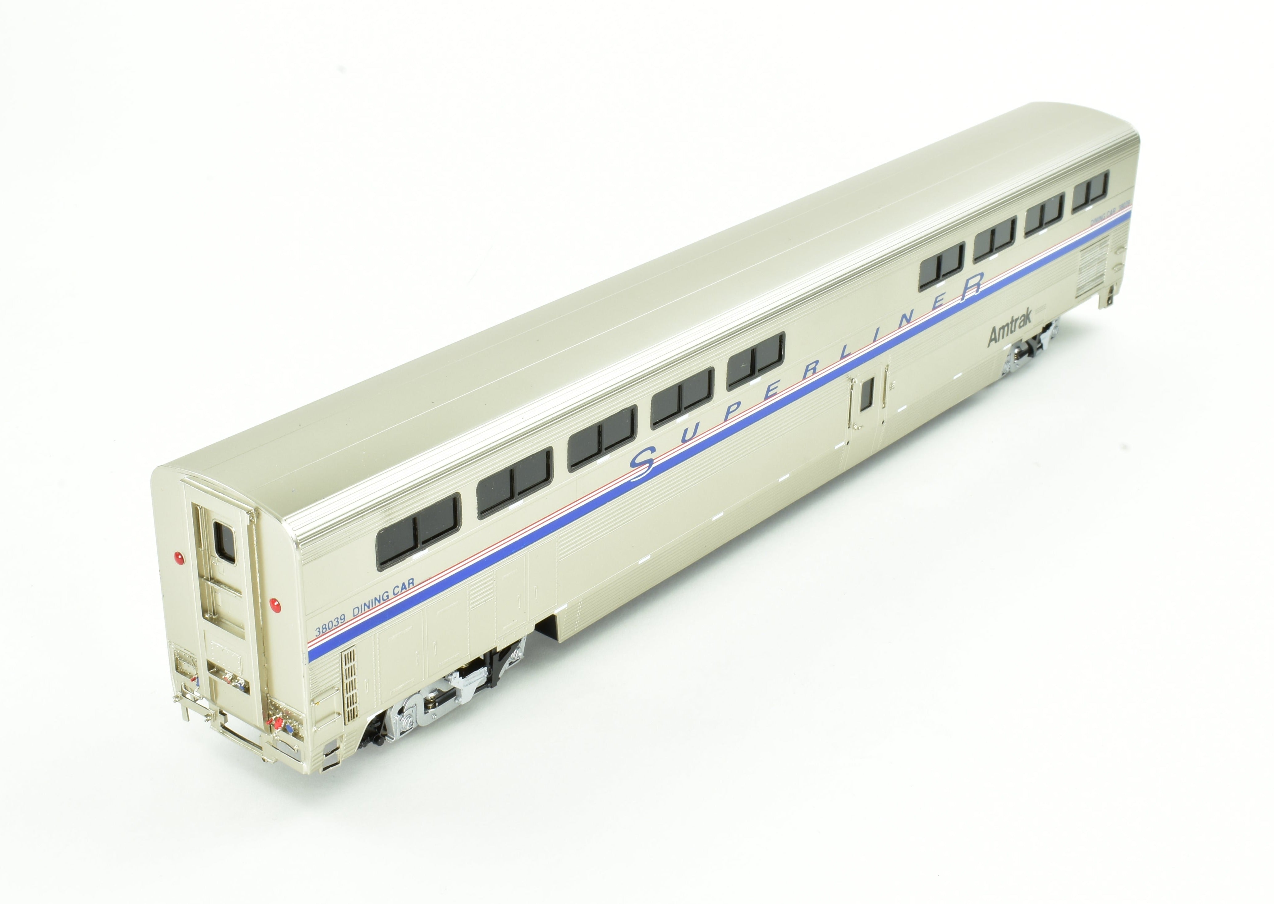HO Scale Brass Model Train CON OMI - Overland Models, Inc. Amtrak Superliner II Dining Car Factory Painted with Road Number 38039