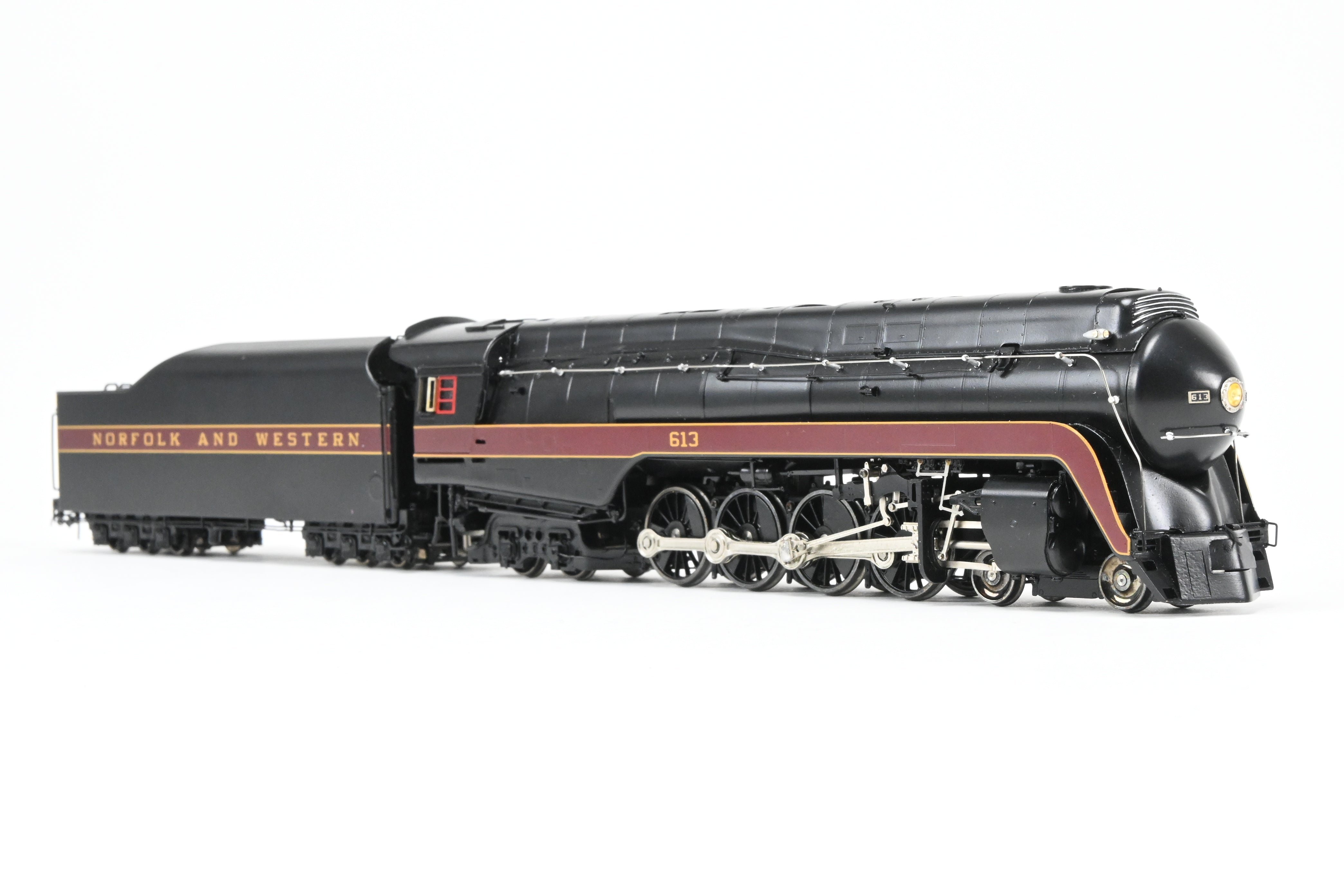 HO Scale Brass Steam Locomotive Model - Overland Models, Inc. Norfolk & Western Class “J” 4-8-4 Streamlined As Built, Factory-Painted FP #613