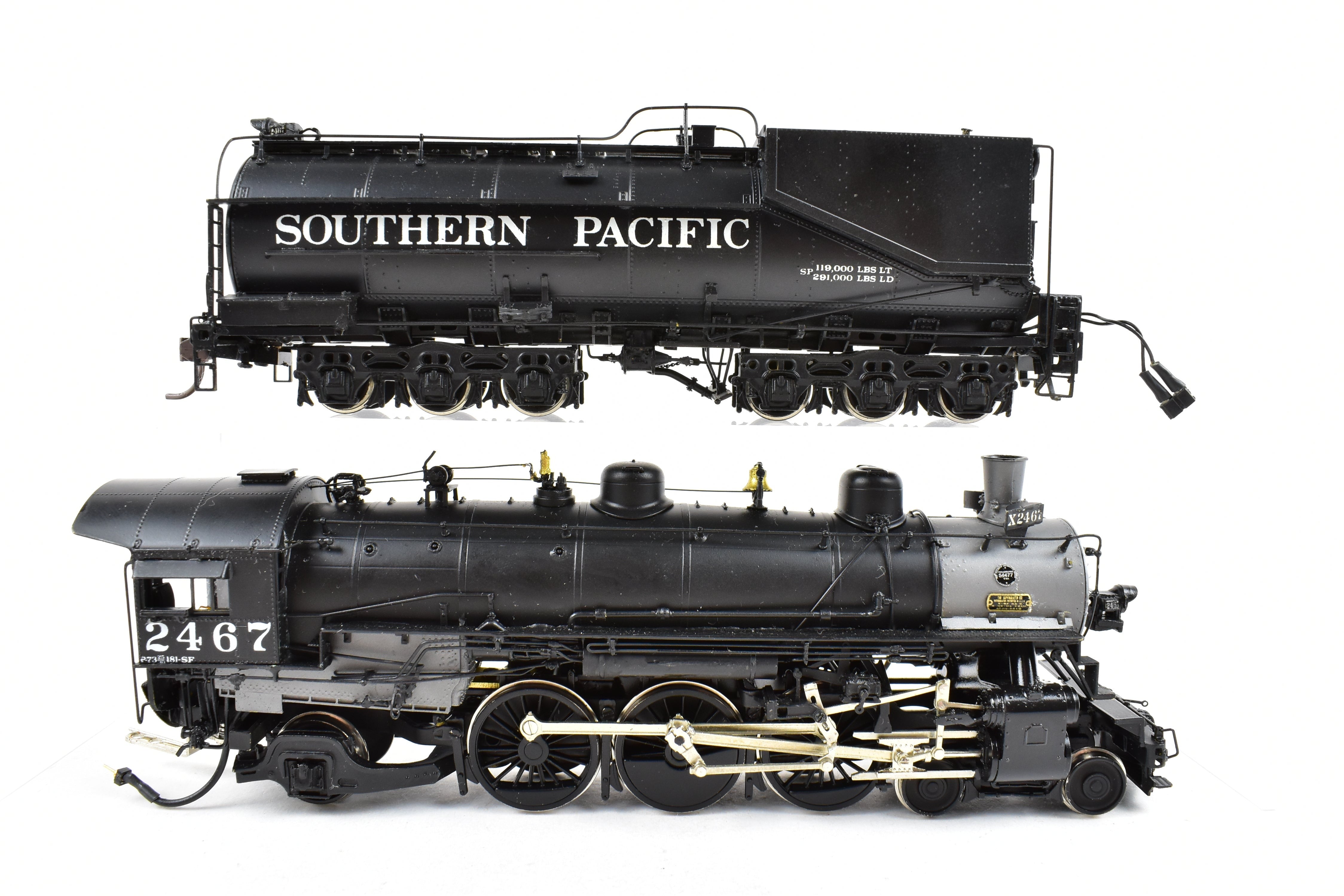 HO Scale Brass Precision Model Train by Precision Scale Co. - Southern Pacific Class P - 8 4 - 6 - 2 Steam Locomotive Custom Painted with Number 2467